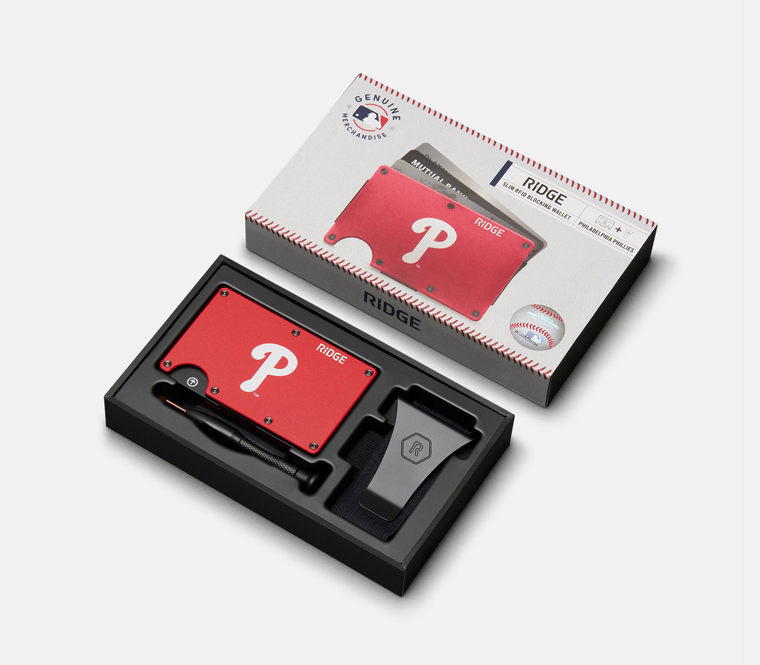 Ridge Wallet for Men - Slim RFID Blocking Front Pocket Wallet - Philadelphia Phillies Team Design - Perfect for Everyday Carry & Travel