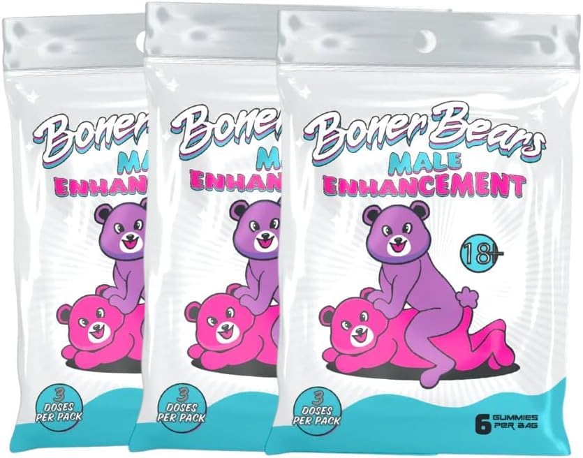 Premium Bear Boner Box - Set of 3 Natural Male Enhancement Supplements for Intimate Moments & Performance Boost