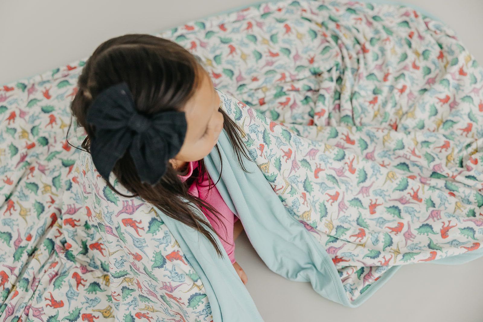 Premium 46x46 Copper Pearl Jumbo 3-Layer Baby Blanket - Ultra Soft & Breathable Polyester/Rayon Quilt for Newborns, Boys & Girls | Cozy Dinosaur Themed Toddler Blanket | Perfect for Nursery, Stroller, Swaddling & Playtime