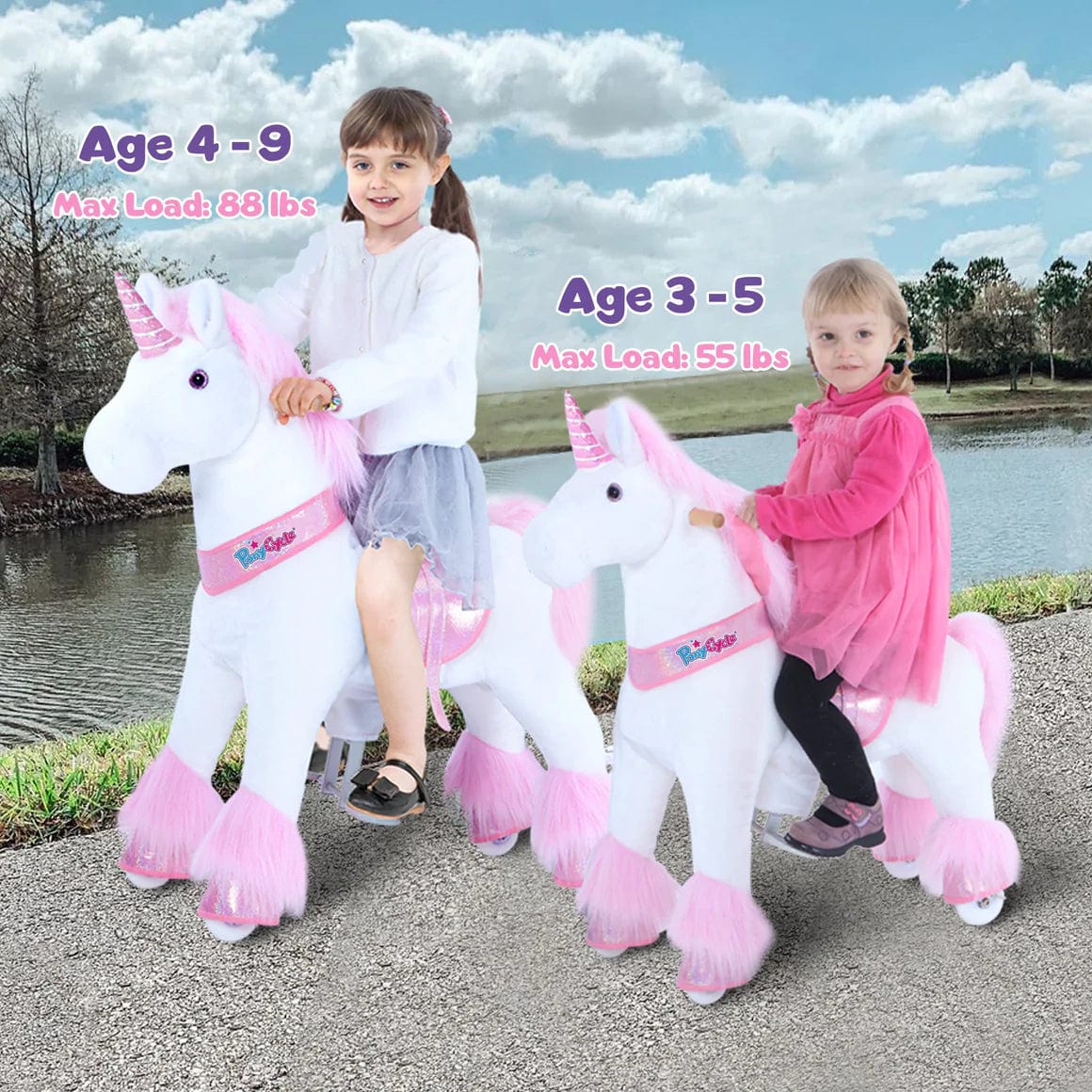 Ponycycle Ride-On Toy for Kids Ages 4-8 | Medium Size | Interactive Rocking Horse for Indoor & Outdoor Play | Perfect Birthday Gift for Boys & Girls