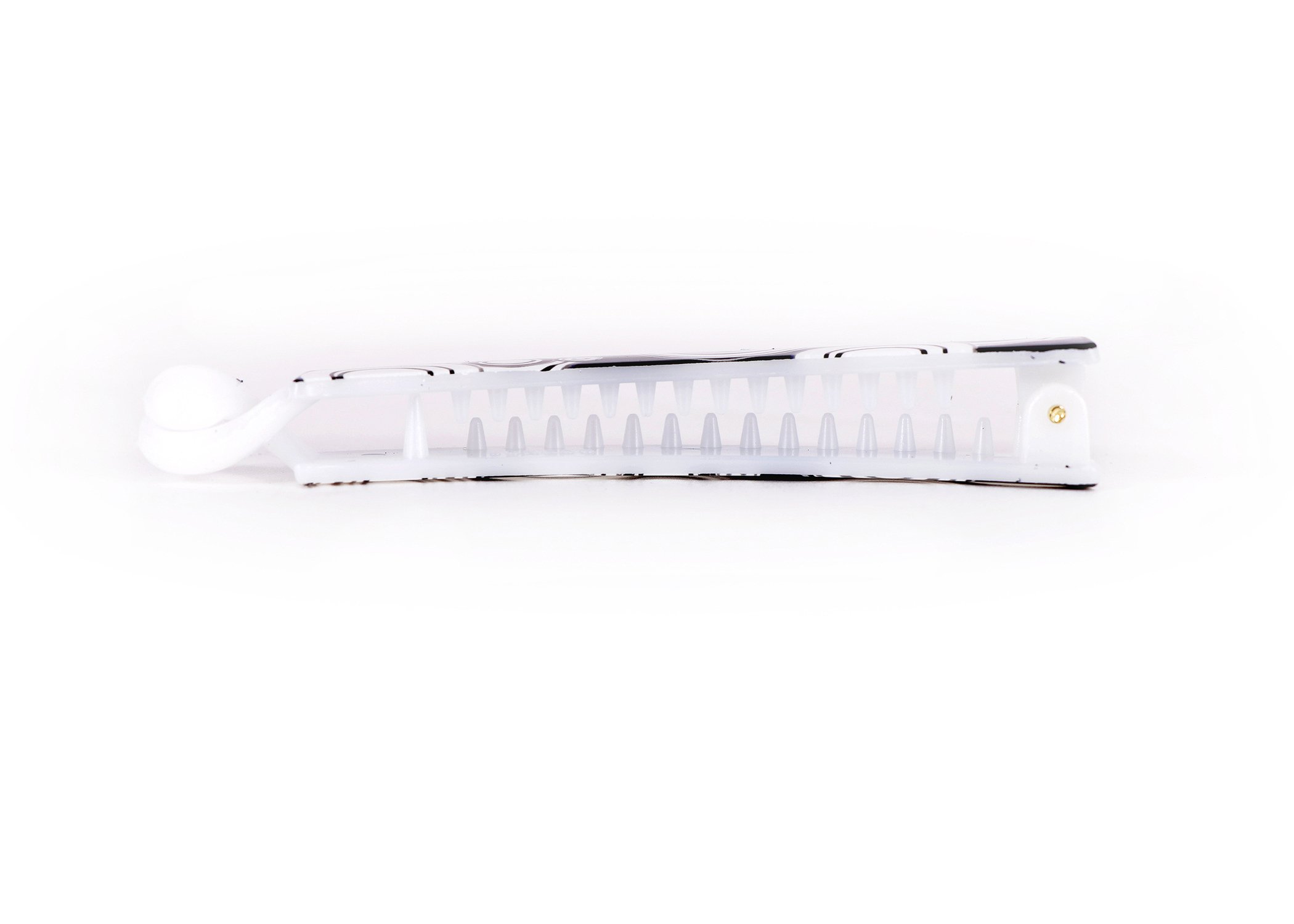 Honbon Plastic Banana Hair Clips for Women & Girls - 12 Pack (Black & White) - Perfect for School, Work, and Everyday Hairstyles