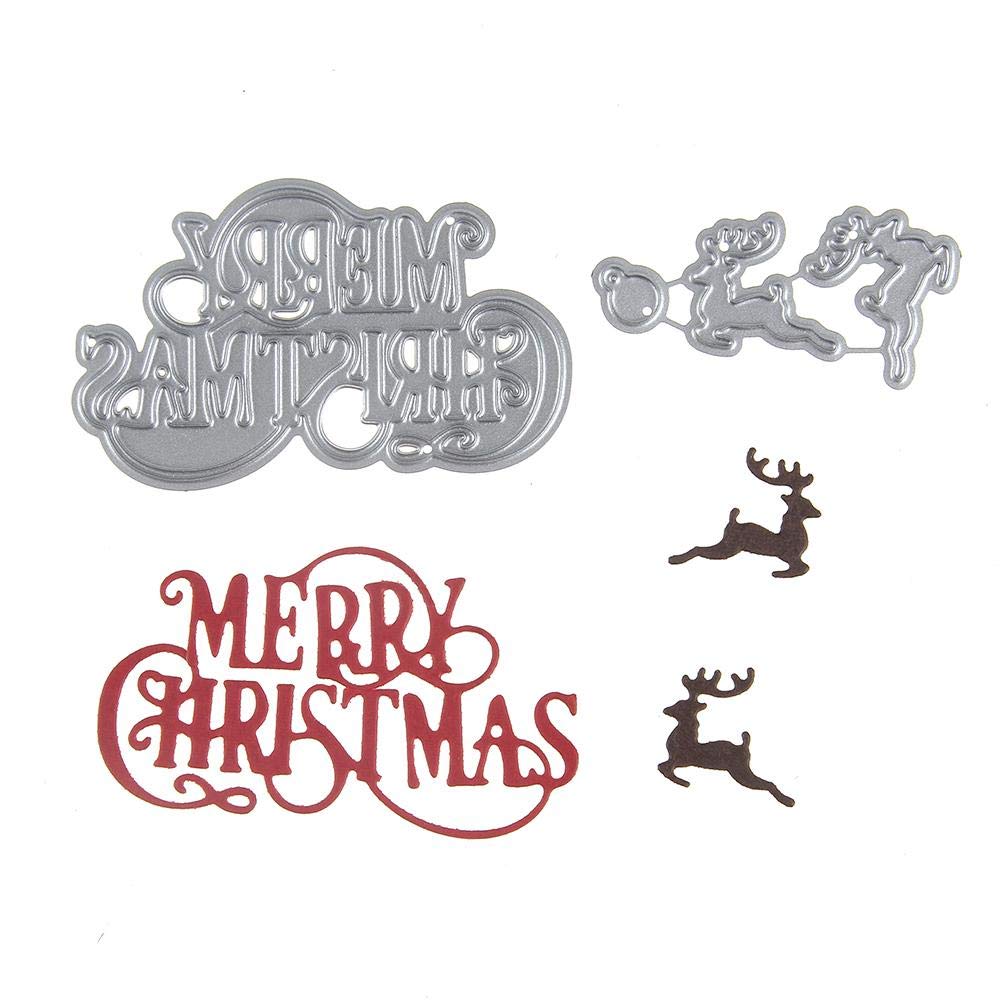 Christmas Deer Metal Cutting Dies - Scrapbooking & Paper Craft Stencil Molds for DIY Holiday Cards, Gift Tags & Home Decorations - Punch & Blade Crafting Tools