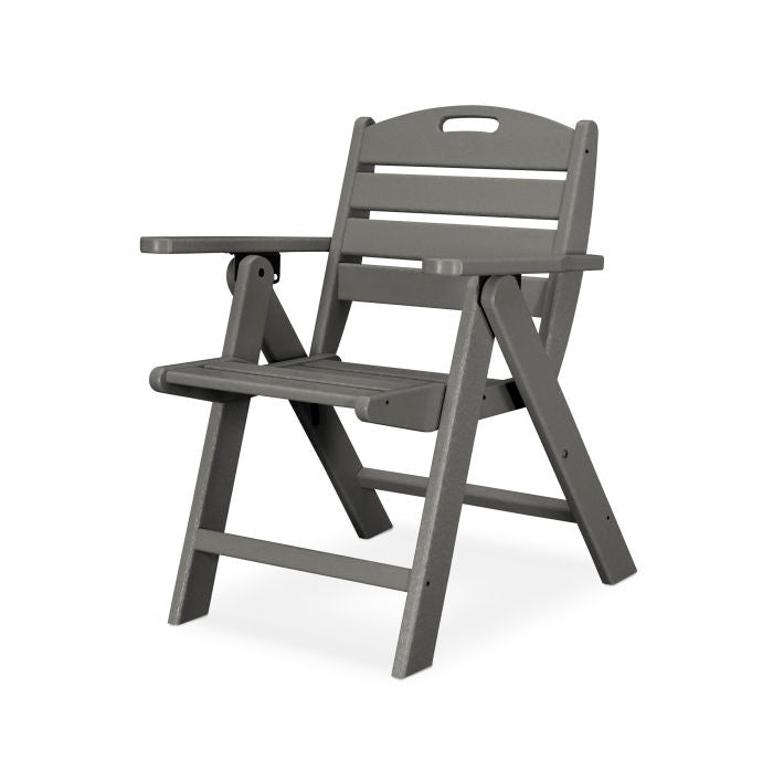 POLYWOOD Nautical Folding Lowback Adirondack Chair - Outdoor Patio, Beach, Poolside & Deck Furniture for Relaxing
