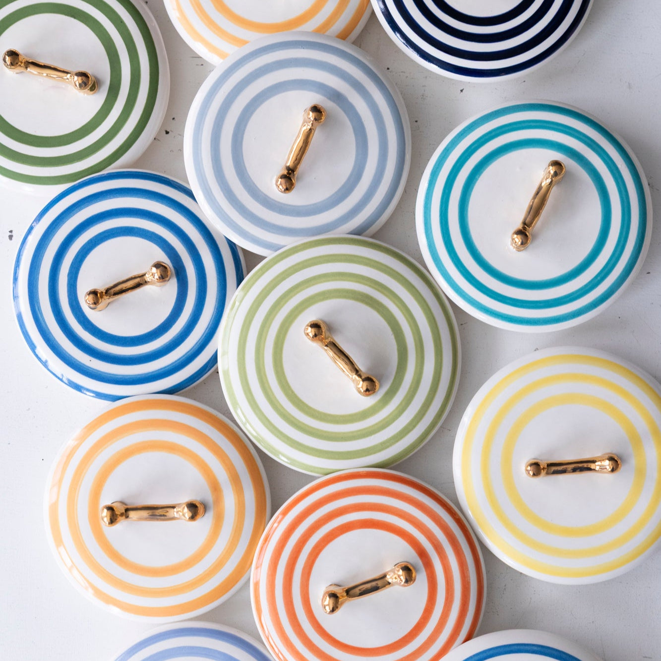 Jill Rosenwald X Polkadog Ocean-Themed Bone Jar - Ceramic Pet Treat Storage Container for Dogs - Perfect for Kitchen Counter or Pet Feeding Station Organization