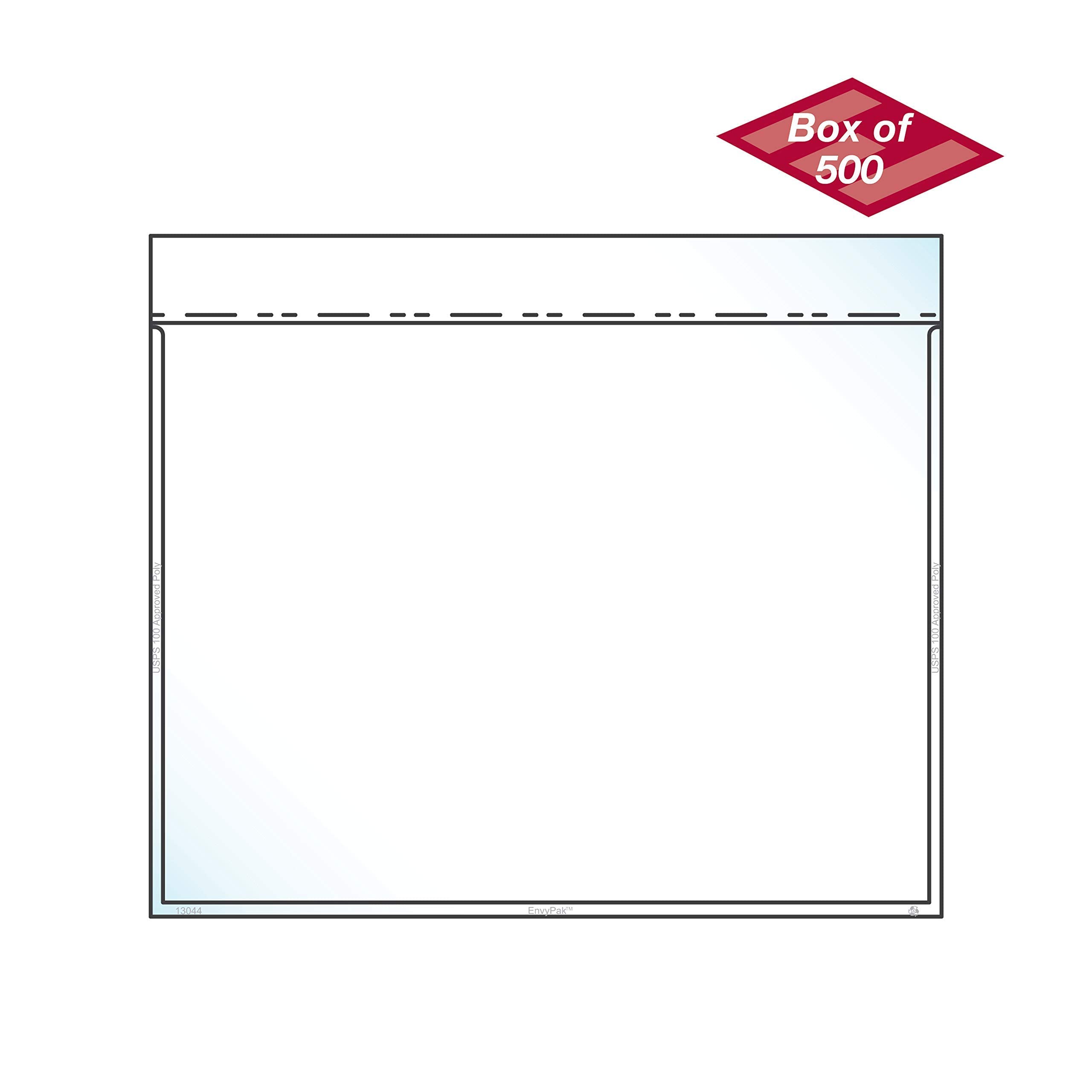 EnvyPak Clear Catalog Envelope - 500 Pack of Auto-Insertable No-Tape Horizontal Style for 8.5