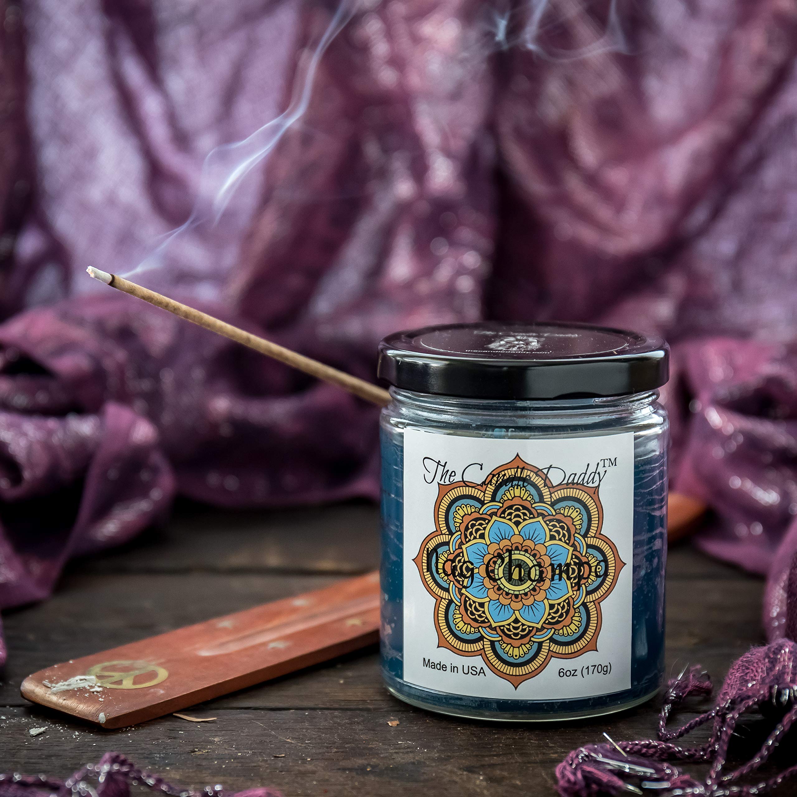Nag Champa Scented Candles & Wax Melts Set - 2 x 6 oz Incense Candles + 3 x 2 oz Aromatherapy Wax Melts for Home, Meditation & Yoga Relaxation