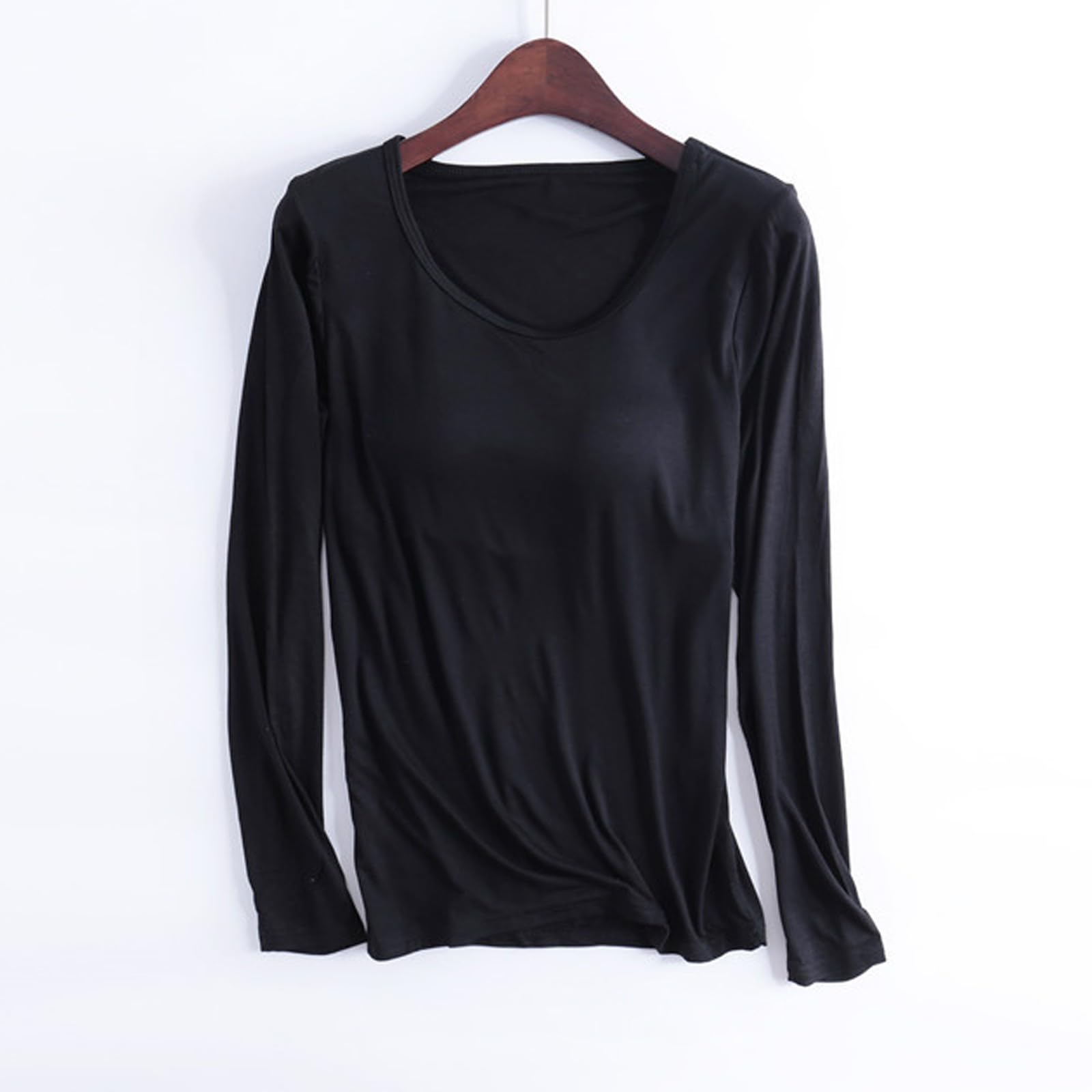 Women's Comfortable Long Sleeve Crew Neck T-Shirts - Soft Padded Basic Tee Shirts, Breathable Casual Summer Tops for Everyday Wear, Workout & Layering