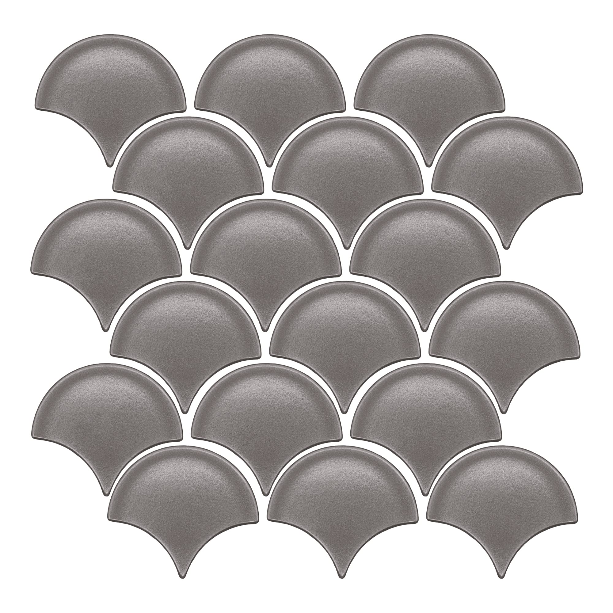 QDÉCOR Scallop Decorative Mosaic Tile - Brushed Nickel Finish Interior Wall Tile for Bathroom Shower, Kitchen Backsplash & Home Décor - Box of 6 Sheets - Perfect for Modern Home Renovation and DIY Projects