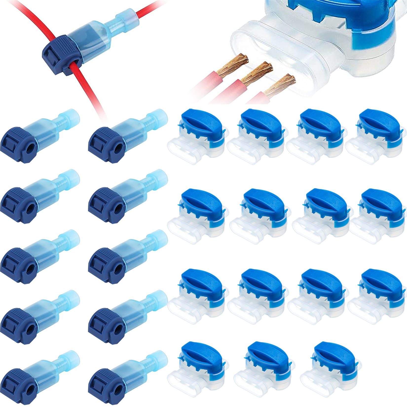 3 Way Quick Splice Electrical Wire Connectors - T Tap Wire Terminals, IDC 314-Box, Quick Disconnect Kit for Automotive, Home & DIY Electrical Projects - Secure Wire Connection Solution for Car Audio, Lighting & Appliance Wiring