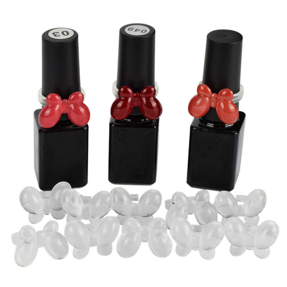 FOMIYES 50pcs Transparent Nail Polish Display Rings for Manicure Training - Women's Nail Art Practice Stand, DIY Colorful Polish Tips - Perfect for Salon, Home Use & Nail Art Enthusiasts