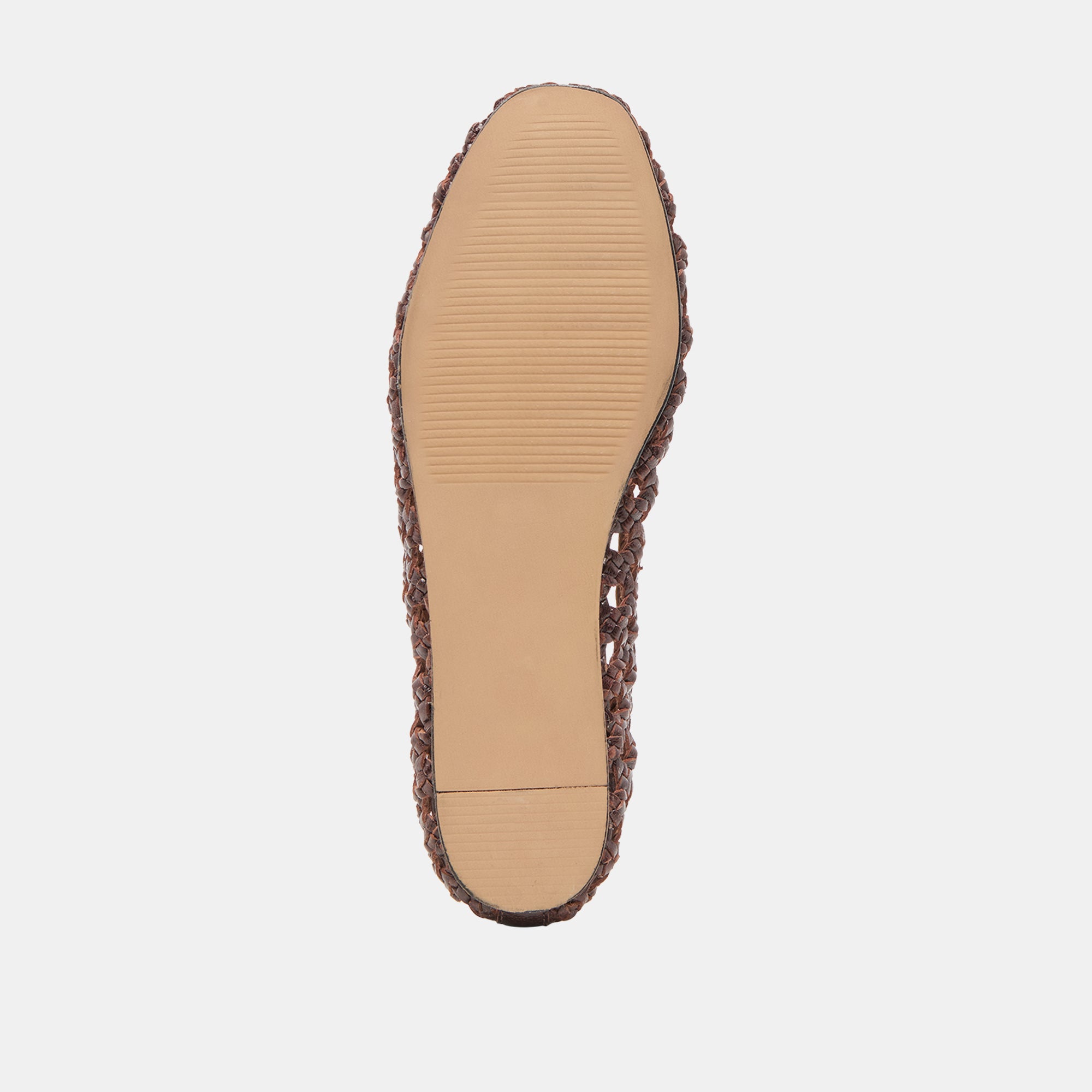 EDDA Women's Brown Woven Leather Ballet Flats - Comfortable Slip-On Shoes for Work, Travel & Casual Outfits