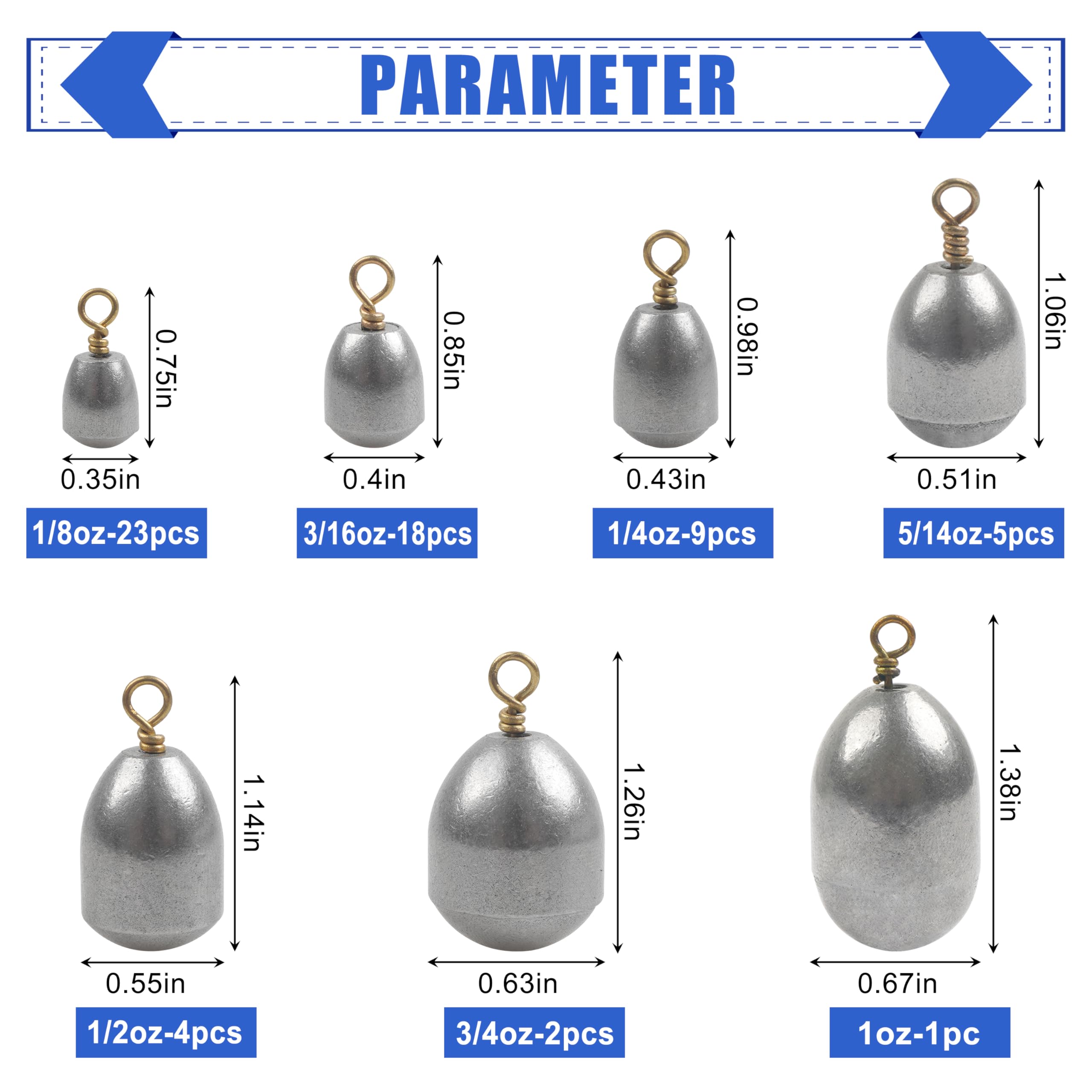 15/25pcs Bass Fishing Weights Sinkers - Steel Drop Shot Sinkers with Ring (1/8oz-1oz) for Saltwater & Freshwater Fishing - Perfect for Casting, Bottom Fishing & Drop Shot Techniques
