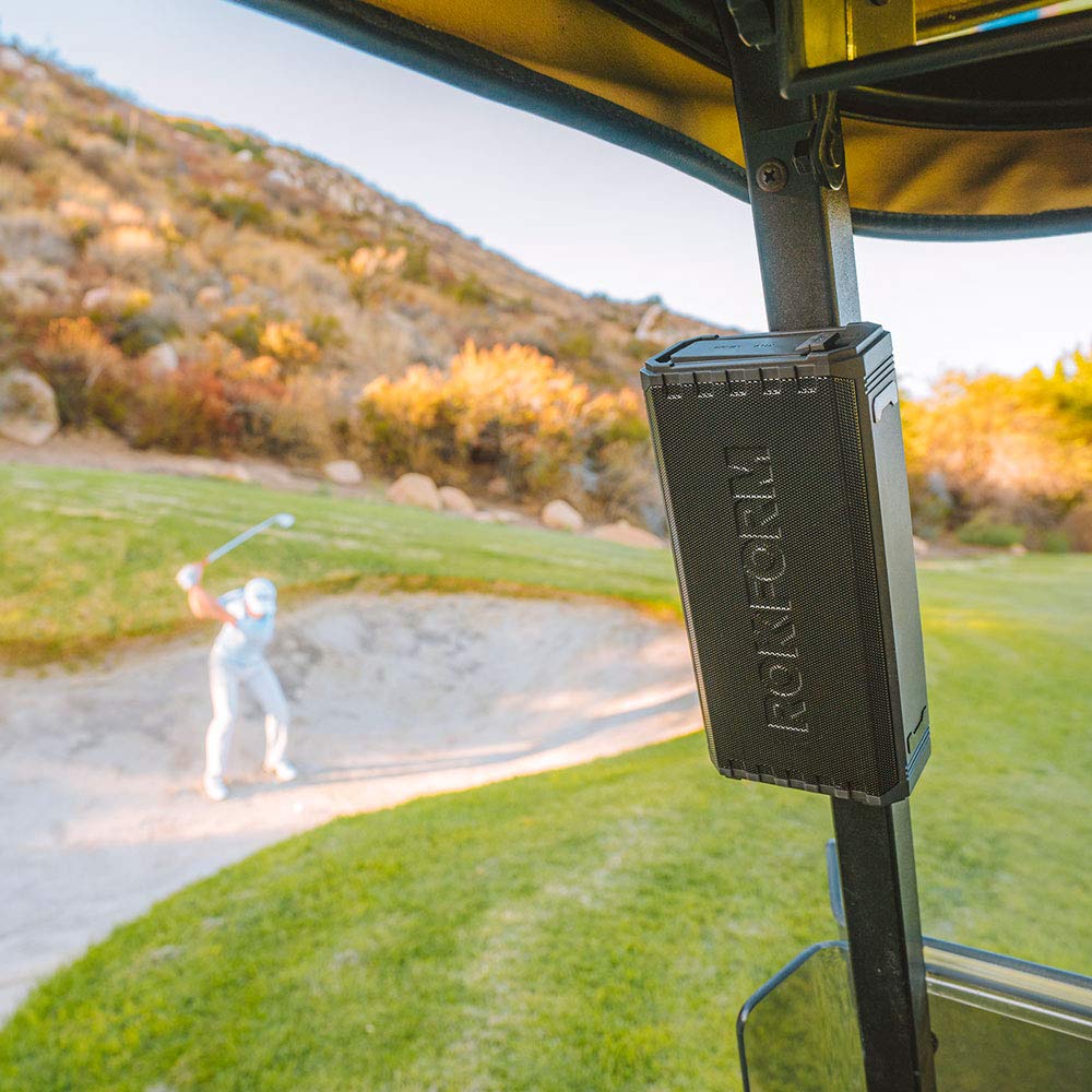 Rokform G-ROK Wireless Golf Speaker – Portable Magnetic, IPX7 Waterproof, Shockproof & Dustproof, Loud Clear Sound, 24-Hour Battery, Rugged Outdoor Golf Cart Speaker (Black) – Perfect for Golf, Camping & Outdoor Adventures