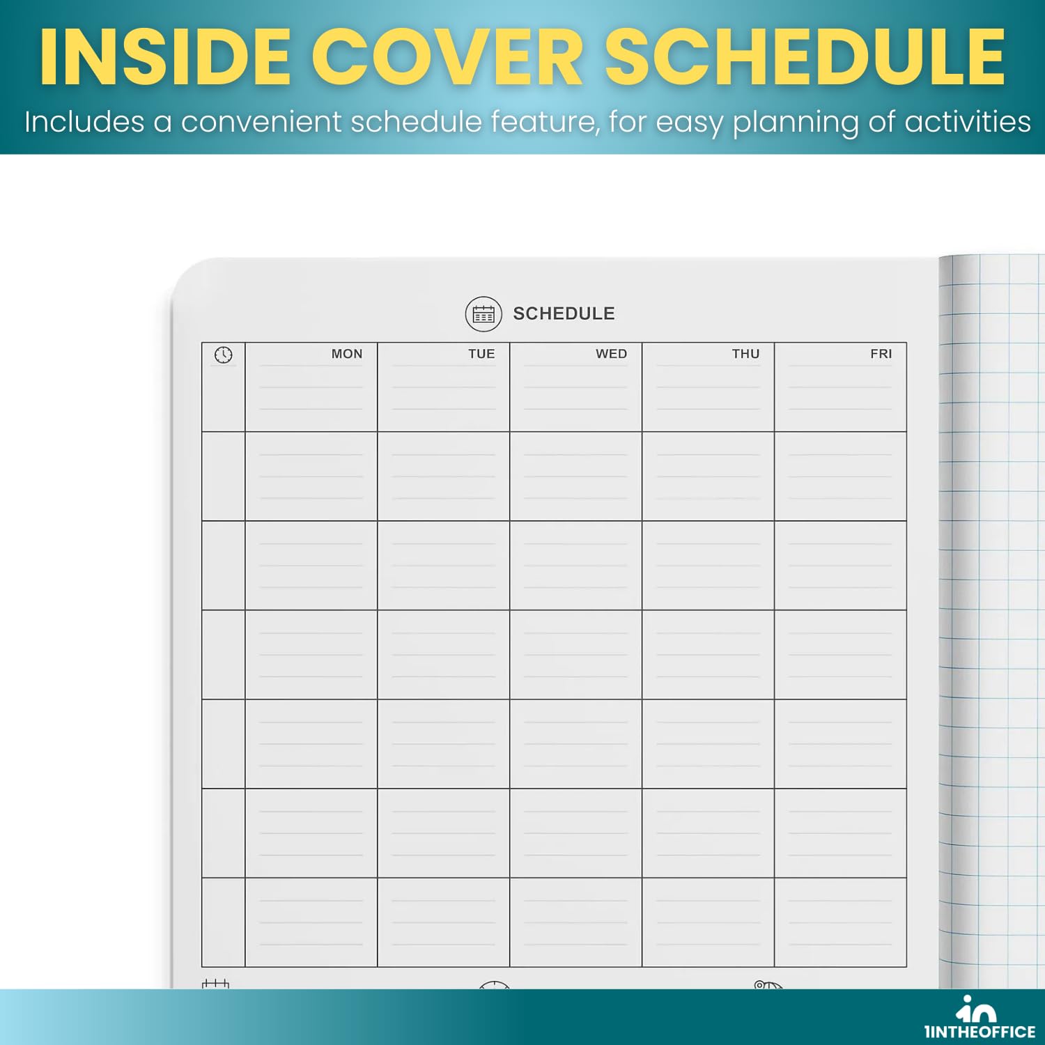 1InTheOffice Graph Paper Notebook Set - 6 Pack, 9.75