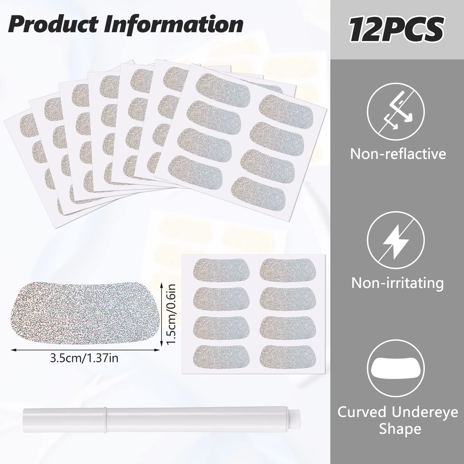 Breathable Sports Eye Black Stickers & Eye Strips with Free White Pencil - Perfect for Baseball, Football, Softball Games & Outdoor Sports Activities