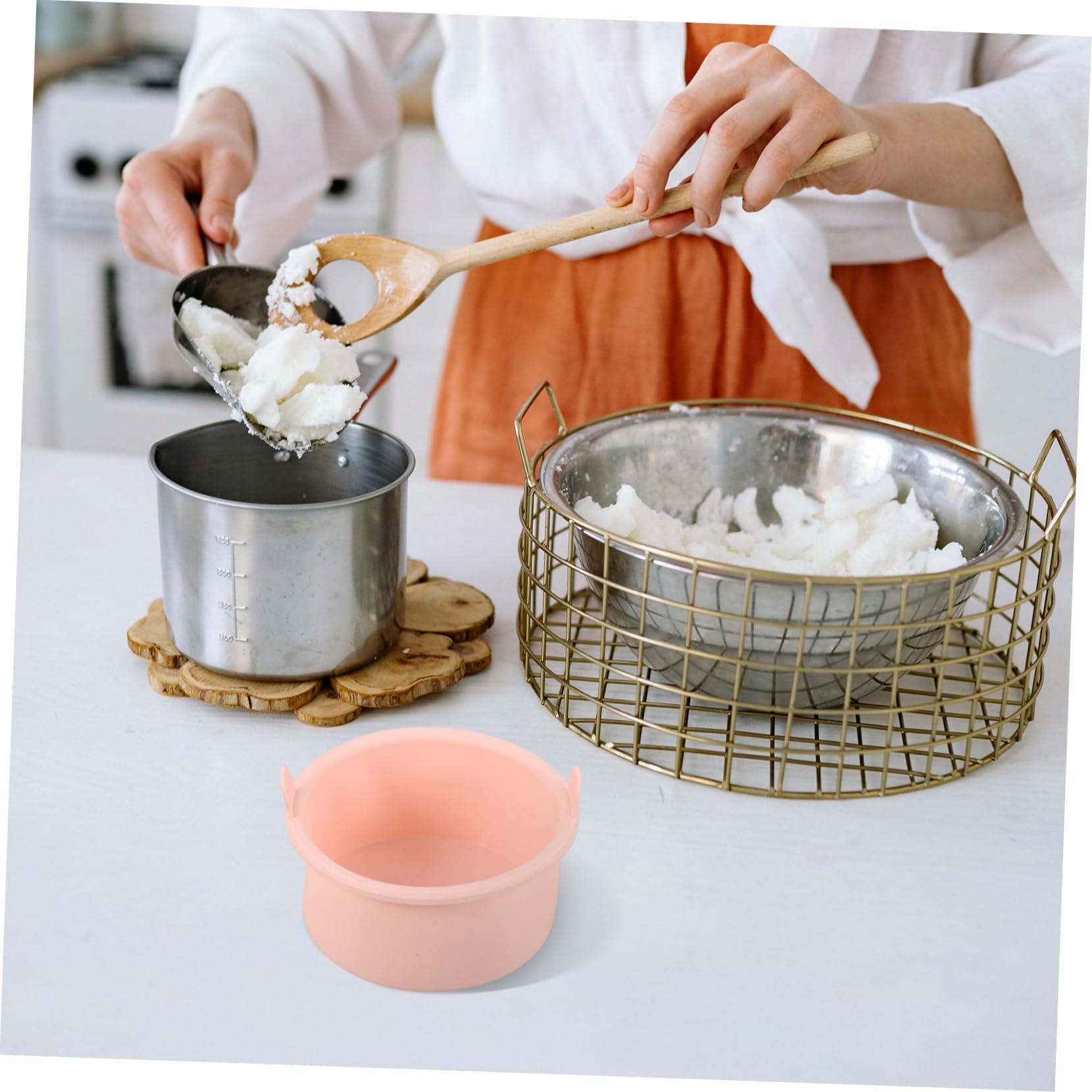 Baluue Pink Silicone Wax Melting Pot - Wax Warmer Bowl with Heating Liner, Wax Heater Accessory for DIY Hair Removal, Spa & Beauty Salon Use