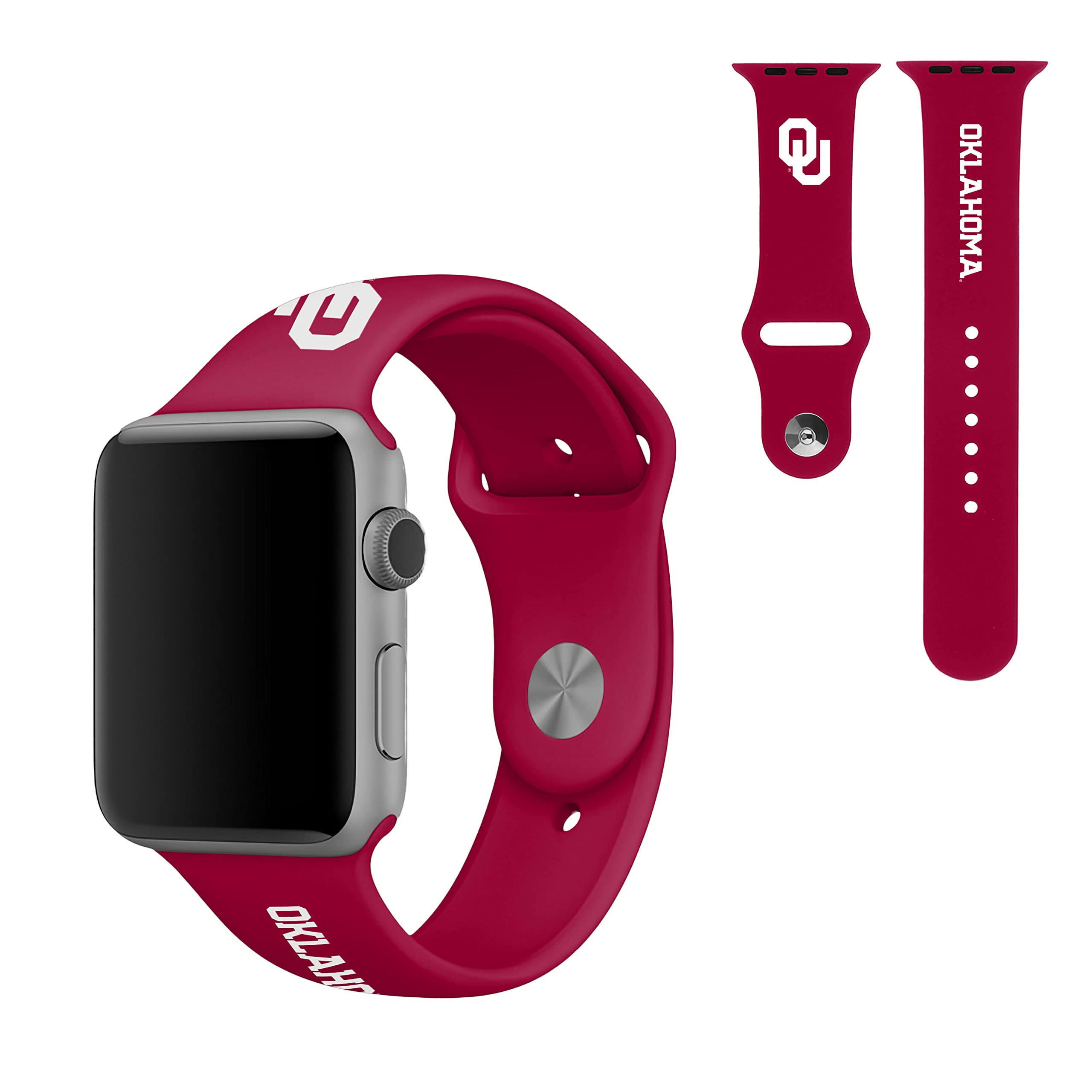 SOAR NCAA Watch Band for Apple Watch 42mm & 38mm - Compatible with Series 1/2/3/4/5/6/7/SE - Durable Silicone Sports Strap - Perfect for College Sports Fans, Workouts & Everyday Wear