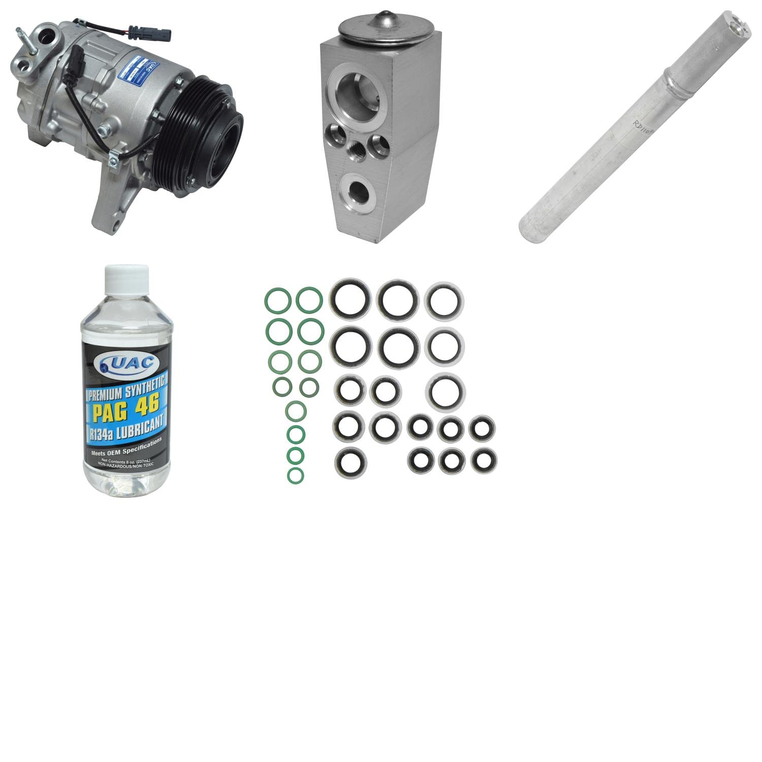 HVAC A/C Compressor Replacement Kit for Car & Truck - High Performance Auto AC System Repair Parts - Perfect for Summer Cooling & Vehicle Maintenance
