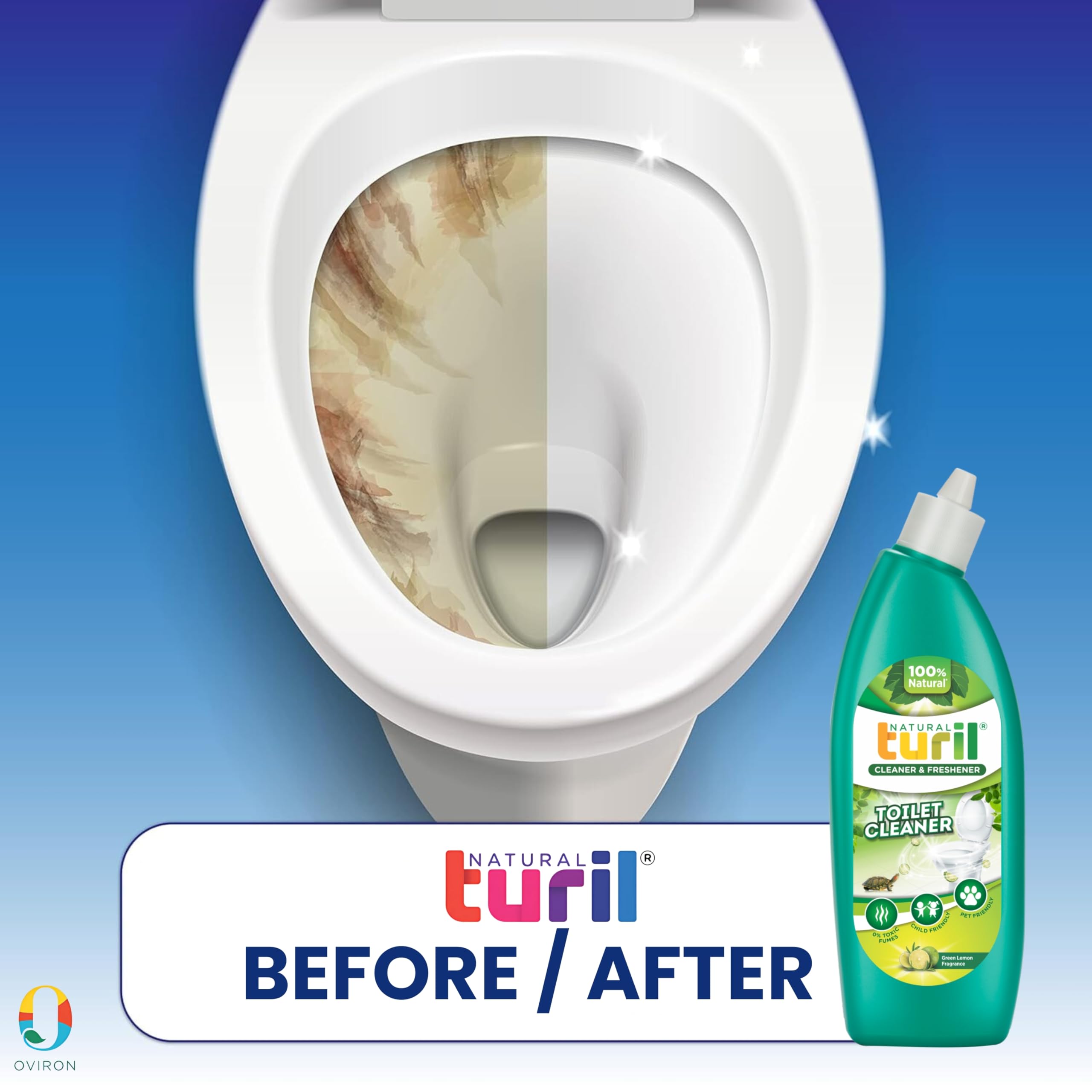 Turil Toilet Cleaner, Floor Cleaner & Bathroom Cleaner Combo Pack (3 x 1L) - Fast Stain Remover for Hard Water & Limescale - Biodegradable, Skin & Pet Friendly - Long-Lasting Freshness for Floors, Tiles & Surfaces - Perfect for Bathrooms, Kitchens & Household Cleaning