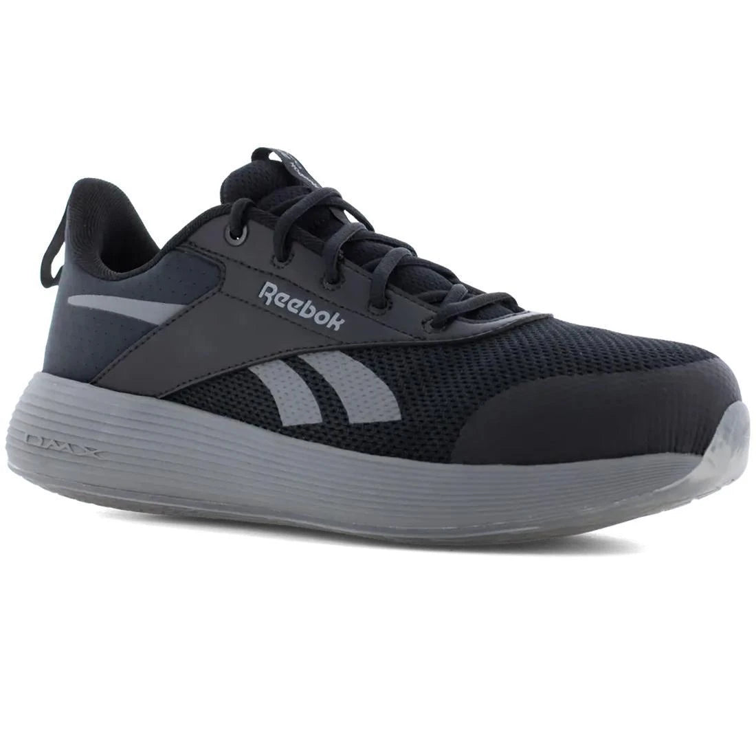 DMXair Comfort+ Composite Toe Athletic Work Shoes for Men - Lightweight Safety Shoes with Cushioning Technology, Black/Gray - Ideal for Construction, Warehouse & Industrial Work