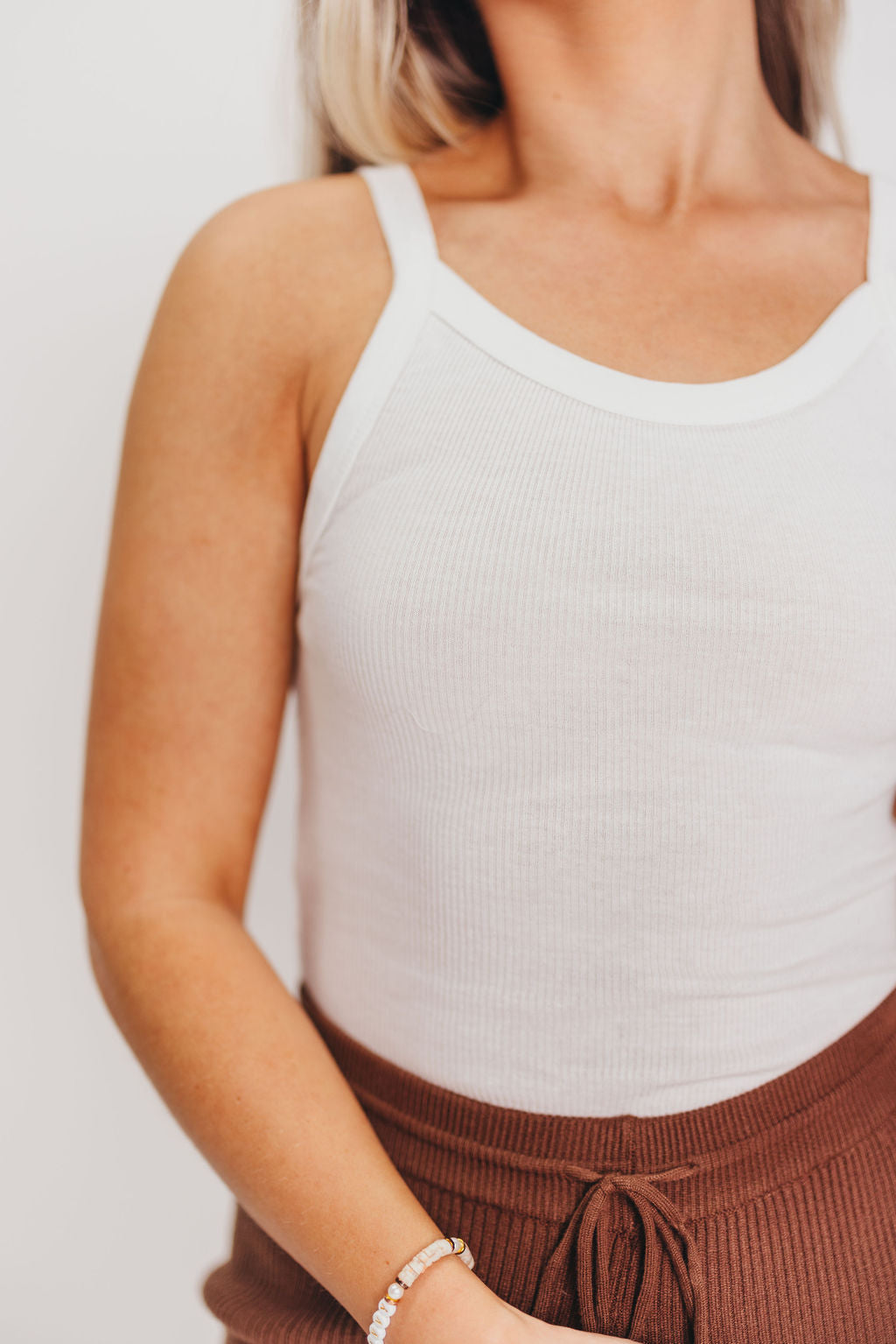 Ariel Organic Cotton Tank Top for Women - Soft Breathable White Sleeveless Shirt - Perfect for Yoga, Gym, and Summer Outfits