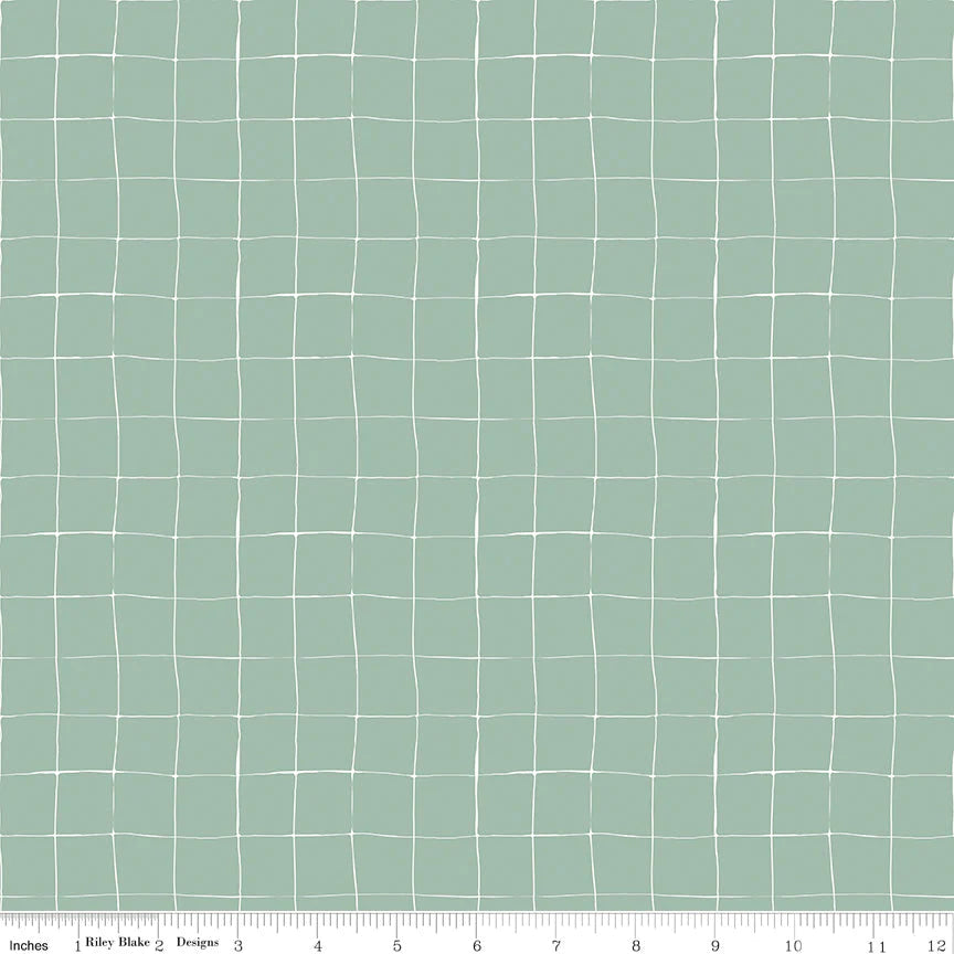Forgotten Memories Riley Blake Designs C12757 Grid Sea Glass Fabric - Perfect for Quilting, Sewing, and DIY Home Decor Projects