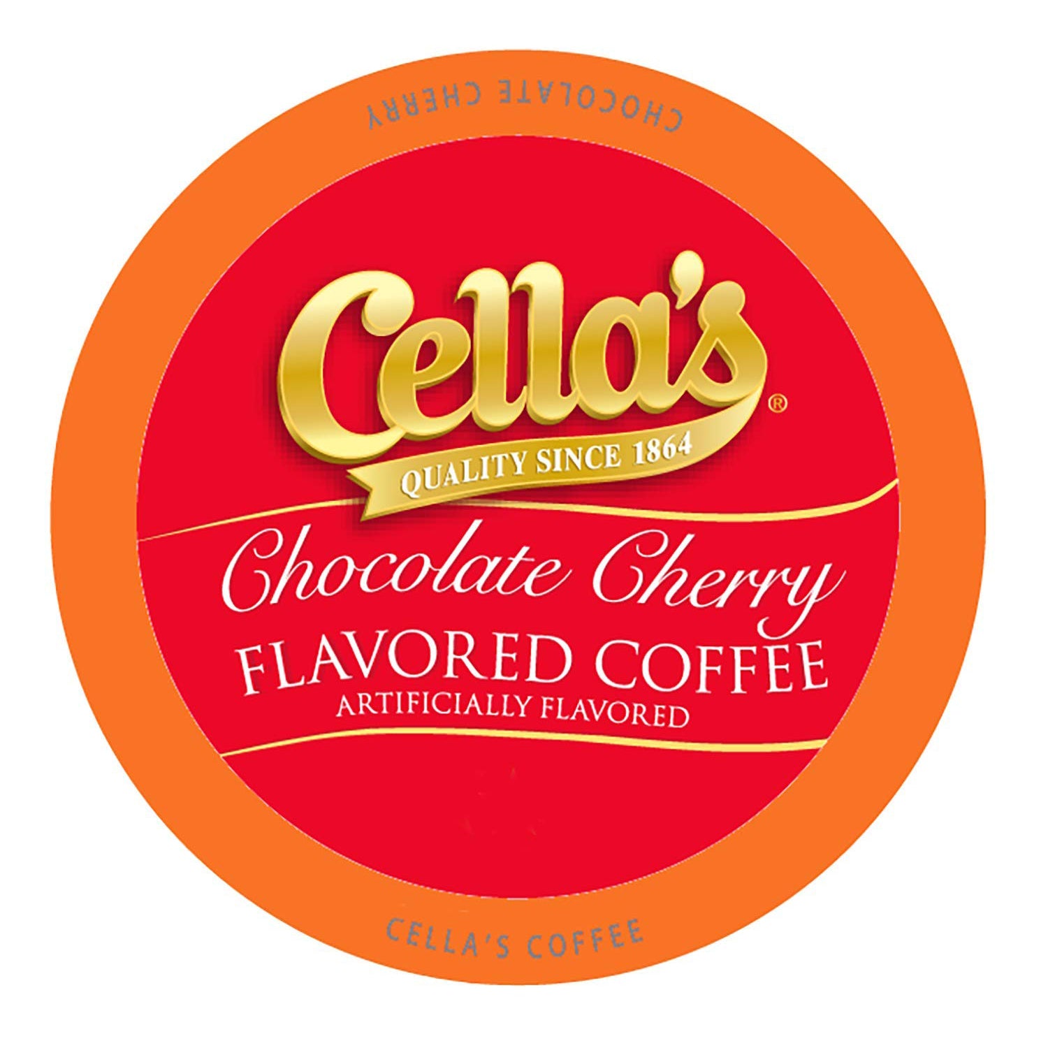 Premium Cella's Chocolate Cherry Flavored Single Serve Coffee Pods - 12 Pack for Keurig Brewers | Perfect for Office, Home & Gifting