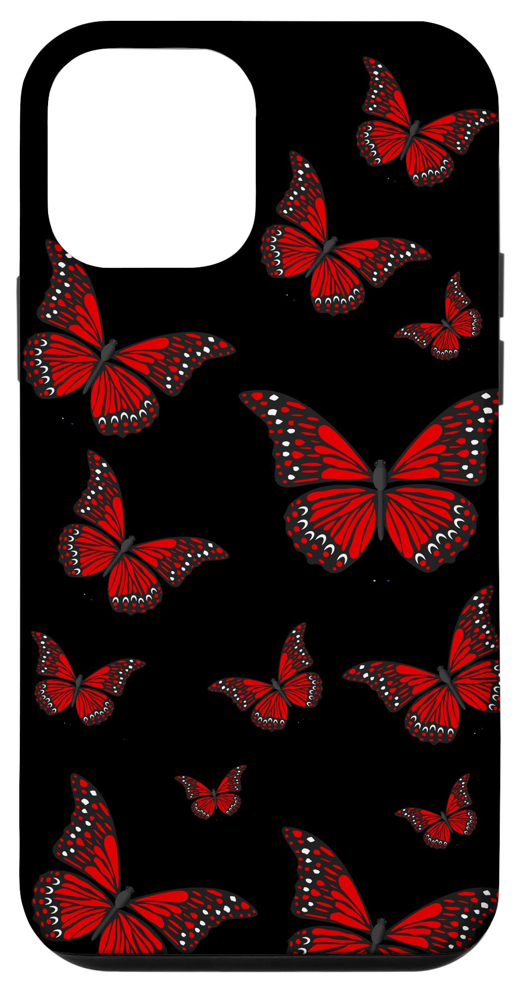 iPhone 12 Mini Case - Red Butterflies Design Slim Protective Cover | Perfect for Everyday Use, Travel & Gift Giving