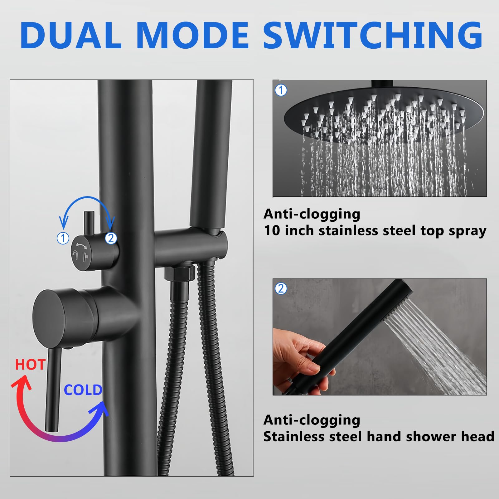 Freestanding Outdoor Shower with 10
