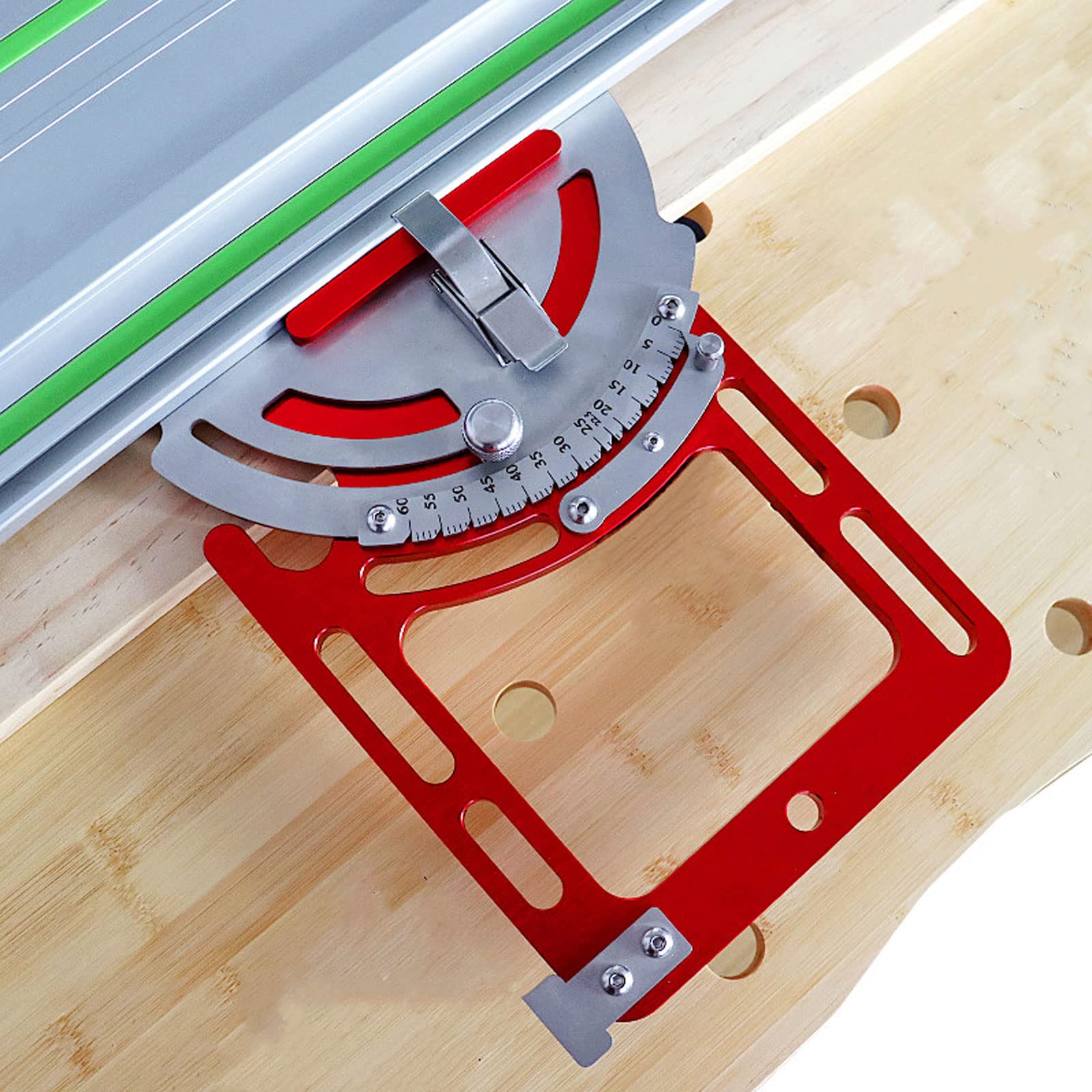 0-60 Degree Adjustable Guide Rail Clamp with Safety Buckle - Woodworking Tool for Electric Circular Saw & Engraving Machine - Cutting Board Auxiliary Tool for Precise Woodworking & DIY Projects