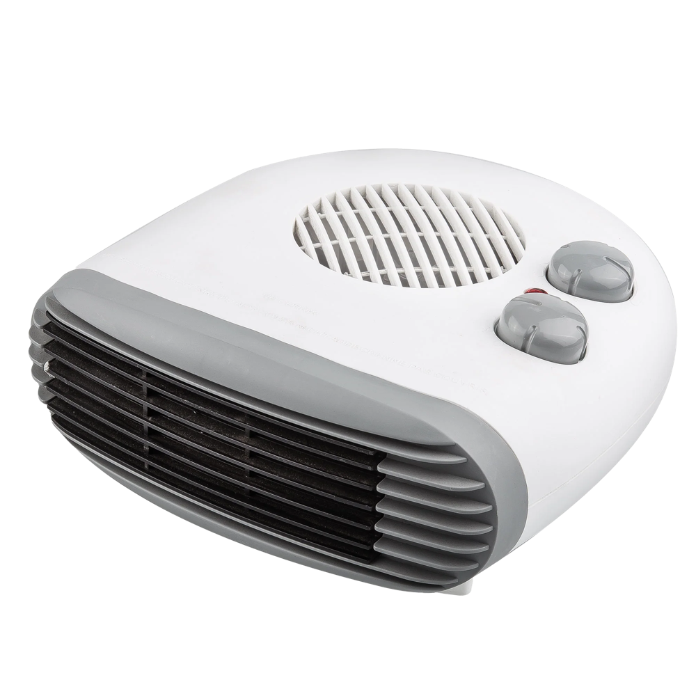 2kW Click Table Fan Flat Heater - Portable Electric Space Heater with Adjustable Thermostat for Home, Office & Dorm Room - Perfect for Winter Heating & Personal Comfort