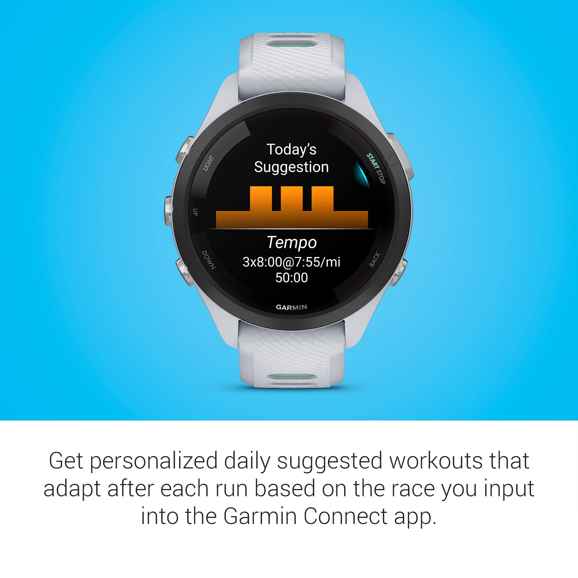 Garmin Forerunner 265S Advanced Multisport GPS Smartwatch with Touchscreen, Heart Rate Monitor & 15-Day Battery - Whitestone (Includes Signature Charging Bundle) | Perfect for Running, Cycling, Swimming & Daily Fitness Tracking