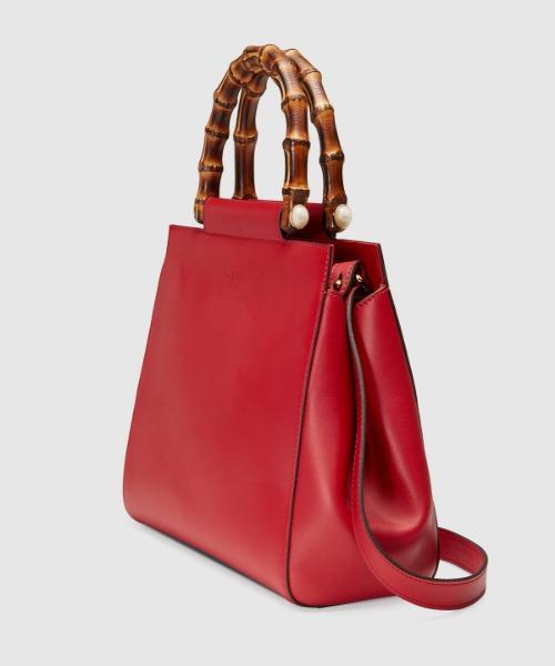 Gucci Nymphaea Small Top Handle Bag for Women - Red Leather Crossbody Purse - Perfect for Work, Date Night & Special Occasions