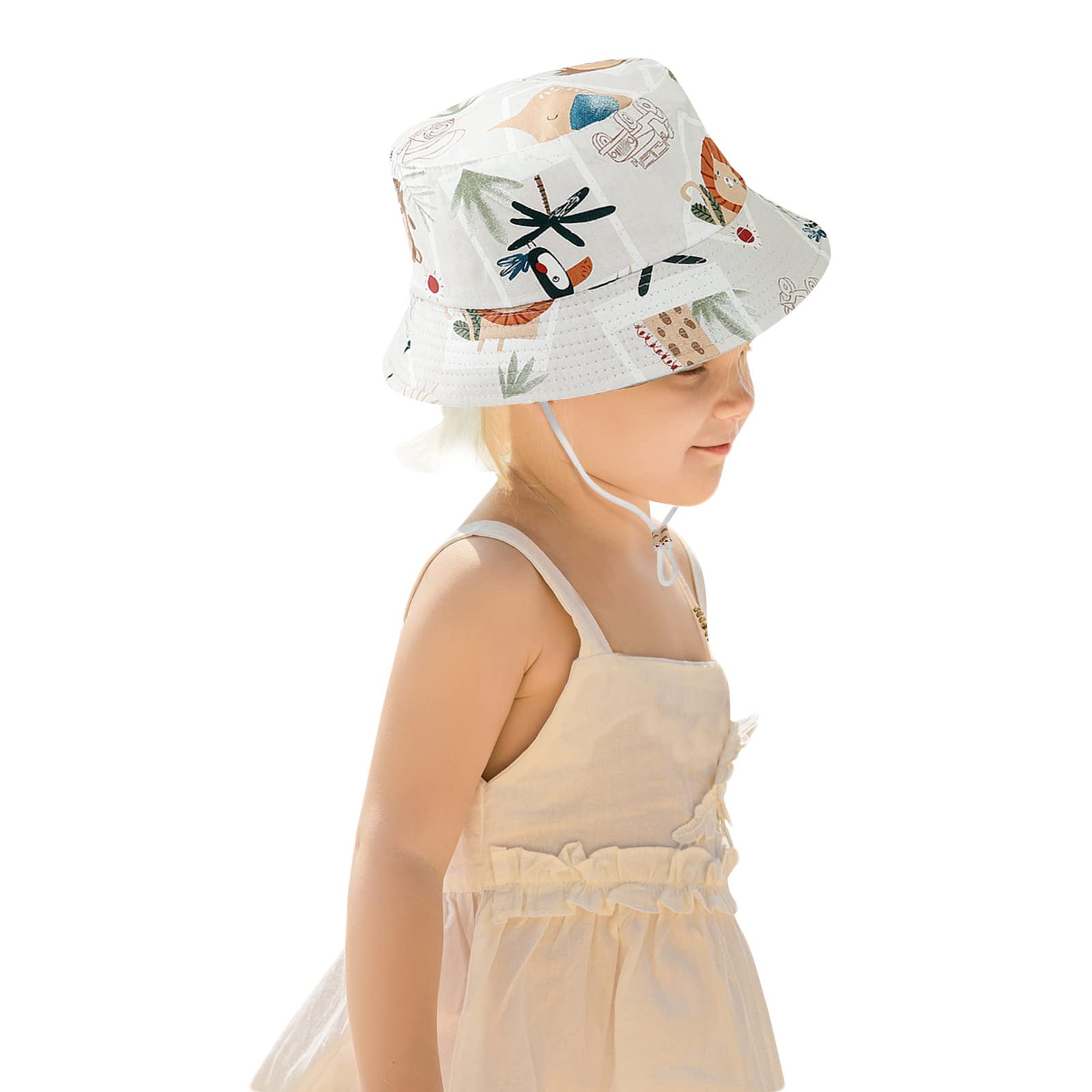 Baby Bucket Hat - Adjustable Sun Protection Fisherman Hat for Boys & Girls - Breathable Summer Sun Hat with Cute Cartoon Design - Perfect for Outdoor, Beach & Playtime