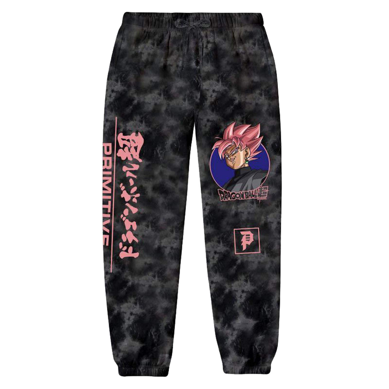 Primitive x Dragon Ball Super Men's SSR Goku Washed Fleece Pants - Anime Streetwear Lounge Pants for Casual Wear & Goku Fans