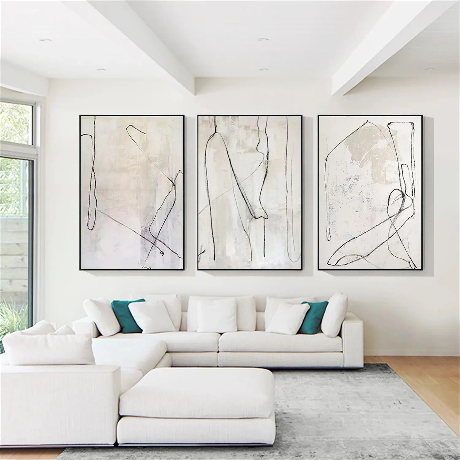 Abstract Painting Set of 3 - Modern Wall Art Canvas Prints for Living Room, Bedroom & Office Decor #AB210 | Perfect for Home Styling and Gift Giving