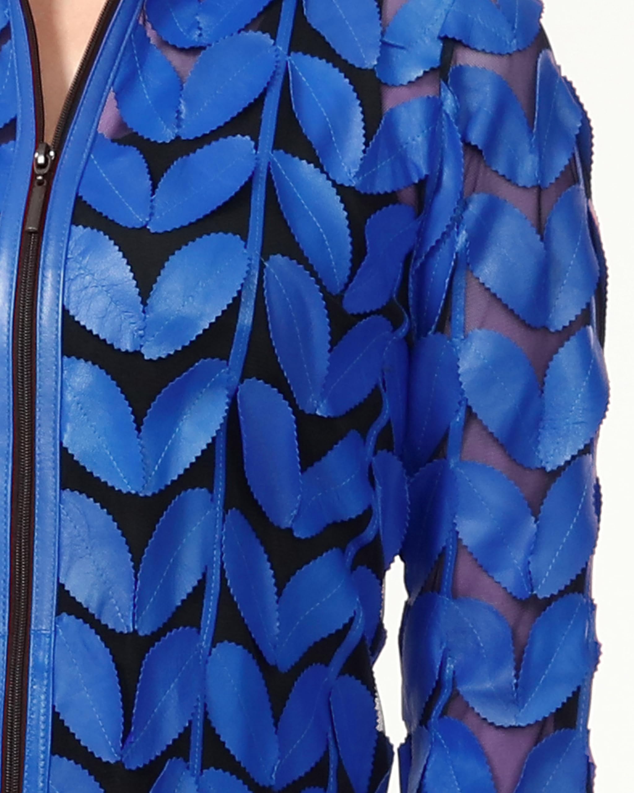 Handmade Leaf Leather Jacket for Women - Premium Vegan Leather Jacket with Unique Zamback Design | Perfect for Fall Fashion, Outdoor Adventures & Boho Style Outfits