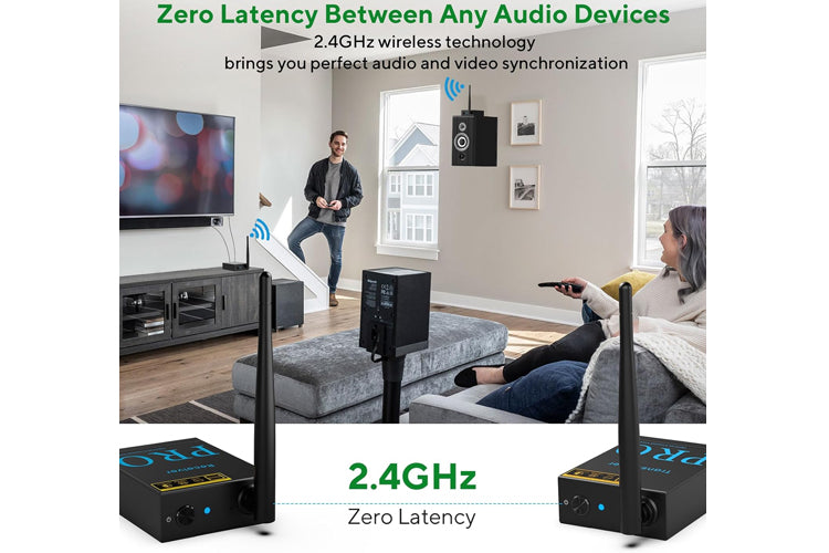 1Mii RT5066 PRO Wireless Audio Transmitter & Receiver - Hi-Res 192kHz/24bit Bluetooth Adapter for TV, PC, Home Theater System | Perfect for Streaming, Gaming & Music Listening