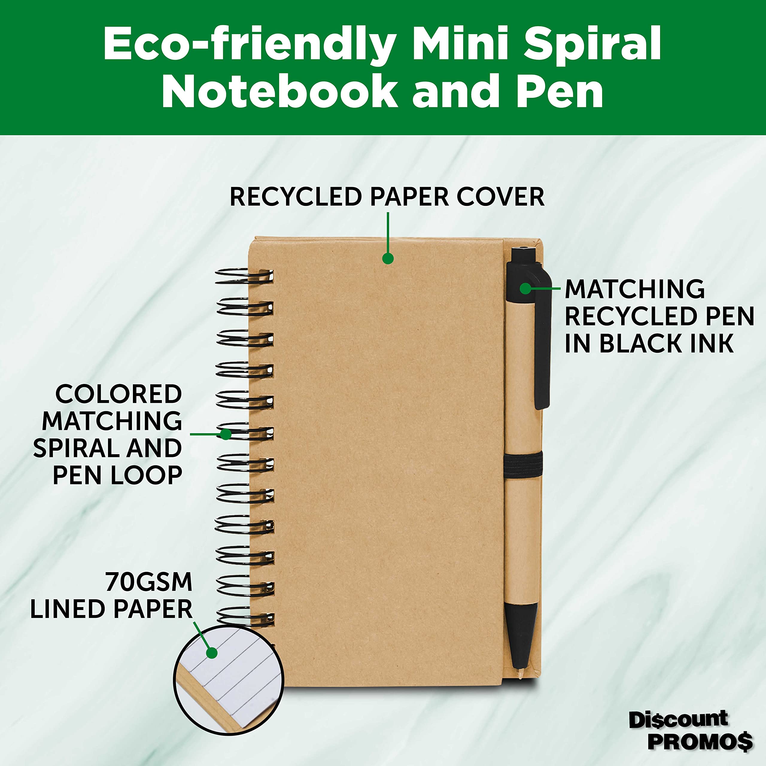 10-Pack Mini Spiral Notebooks with Black Ink Pens - Bulk School & Office Supplies for Students, Professionals - Perfect for Note Taking, Journaling, Gift Giving (Black)
