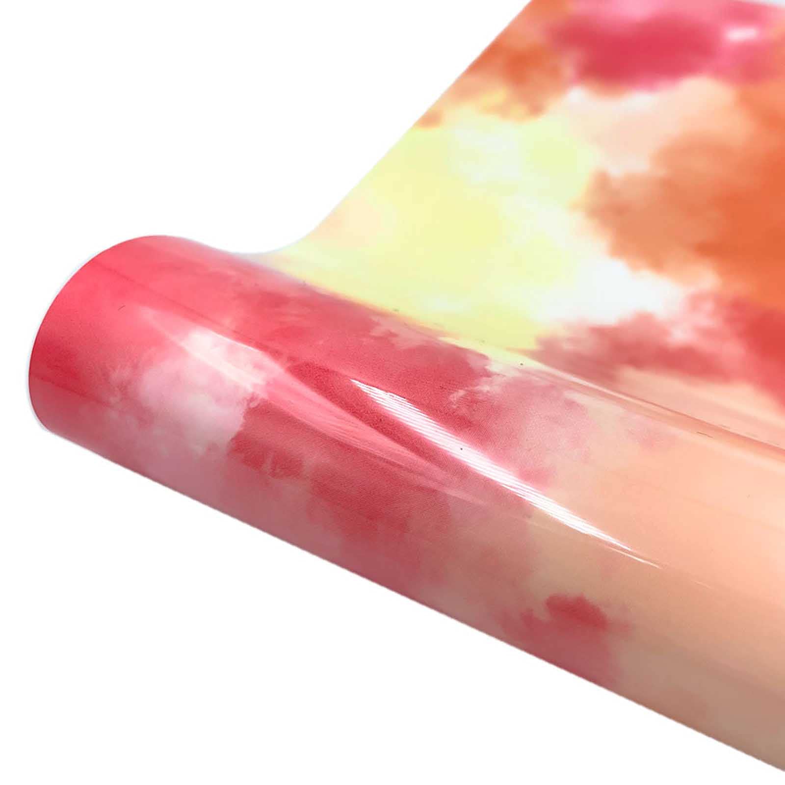 25x30cm Iron On Paper Tie-Dye Lettering Film - HTV Heat Transfer Vinyl for DIY Stickers, T-Shirts & Crafts - Glitter HTV Vinyl for Inkjet Printers - Perfect for Custom Apparel, Home Decor & Personalized Gifts