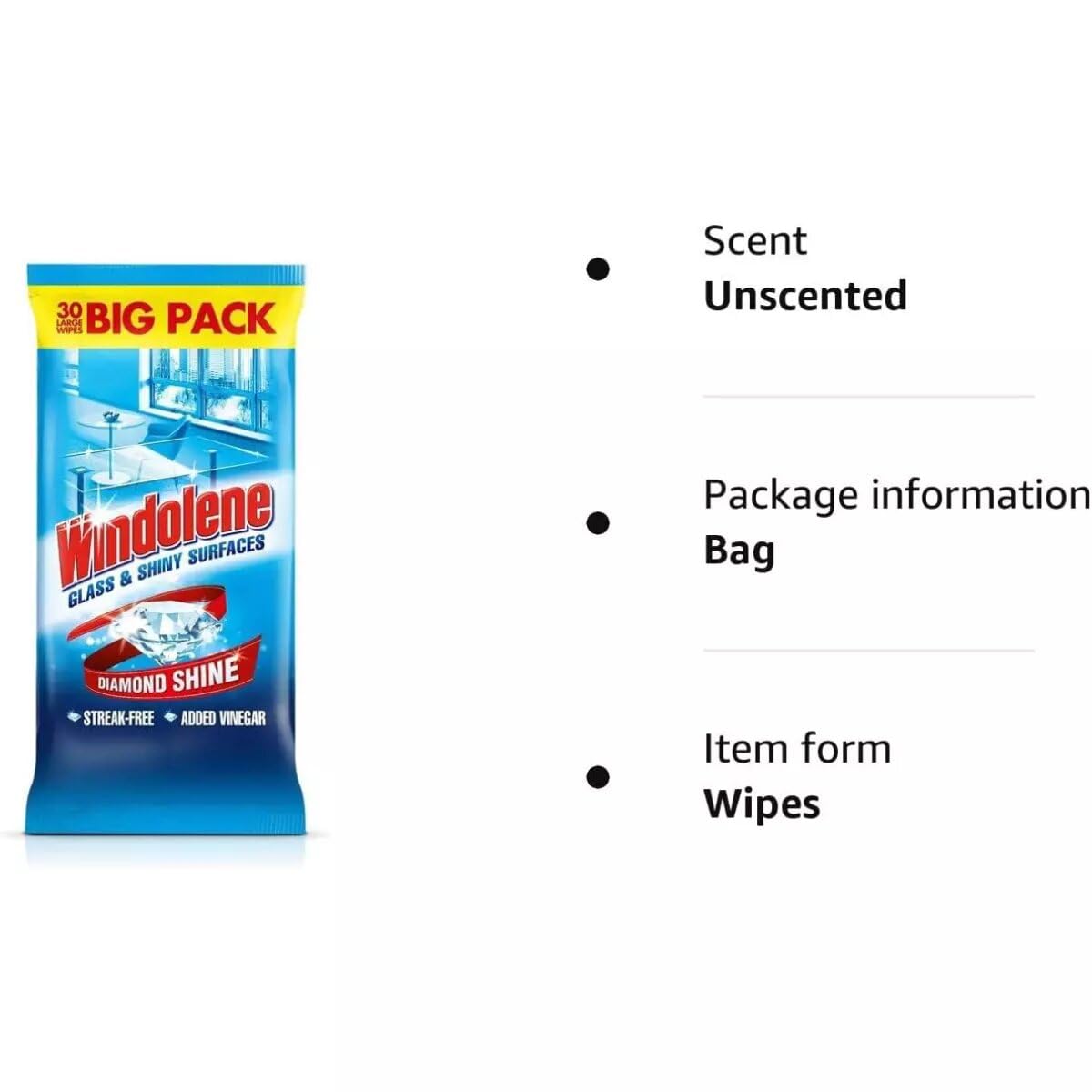 **Windolene Glass & Shiny Surface Cleaning Wipes - Pack of 3 | Streak-Free Window Cleaner for Windows, Mirrors, Cars & More | Perfect for Home, Office & Auto Glass Care**