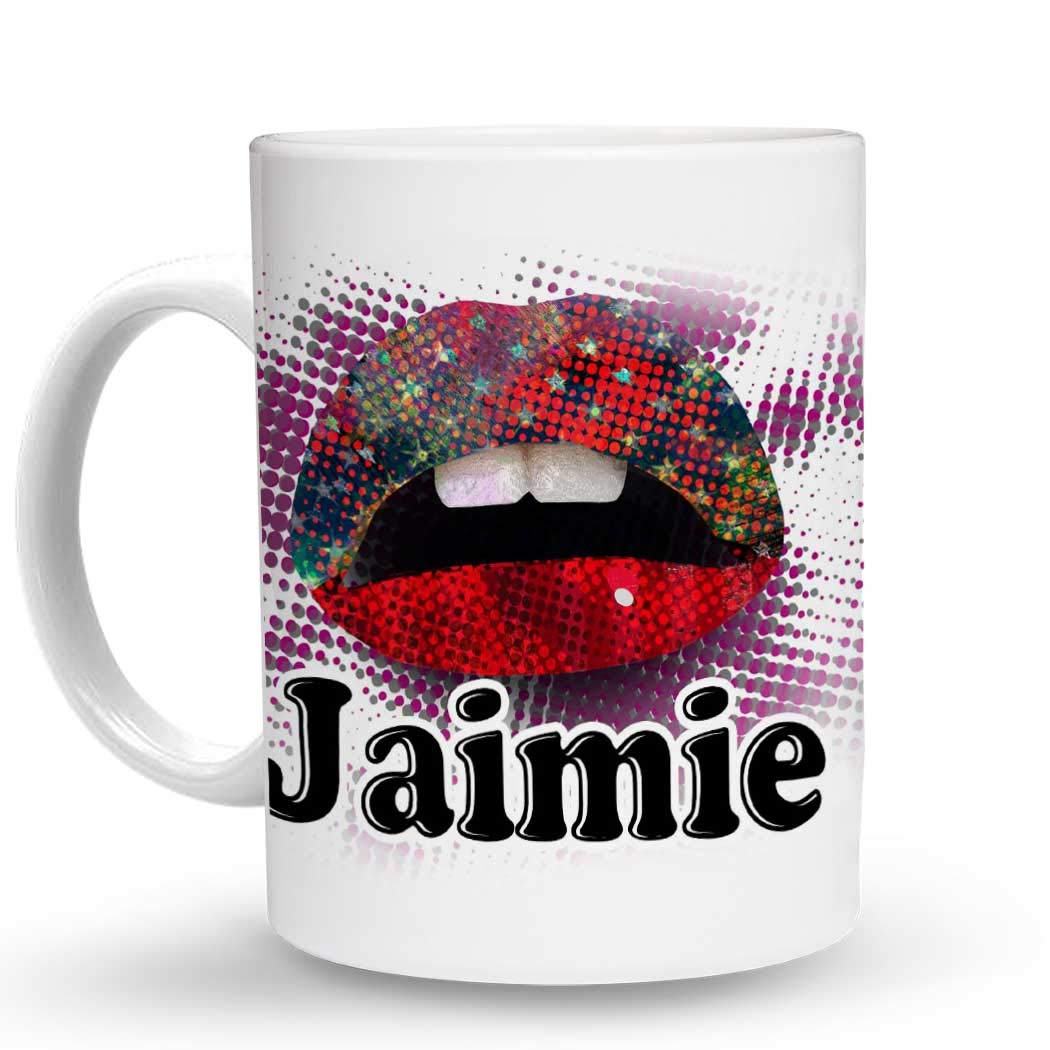 Makoroni Jaimie Personalized Ceramic Coffee Mug - 11oz Unique Gift for Women, Perfect for Home, Office & Coffee Shops