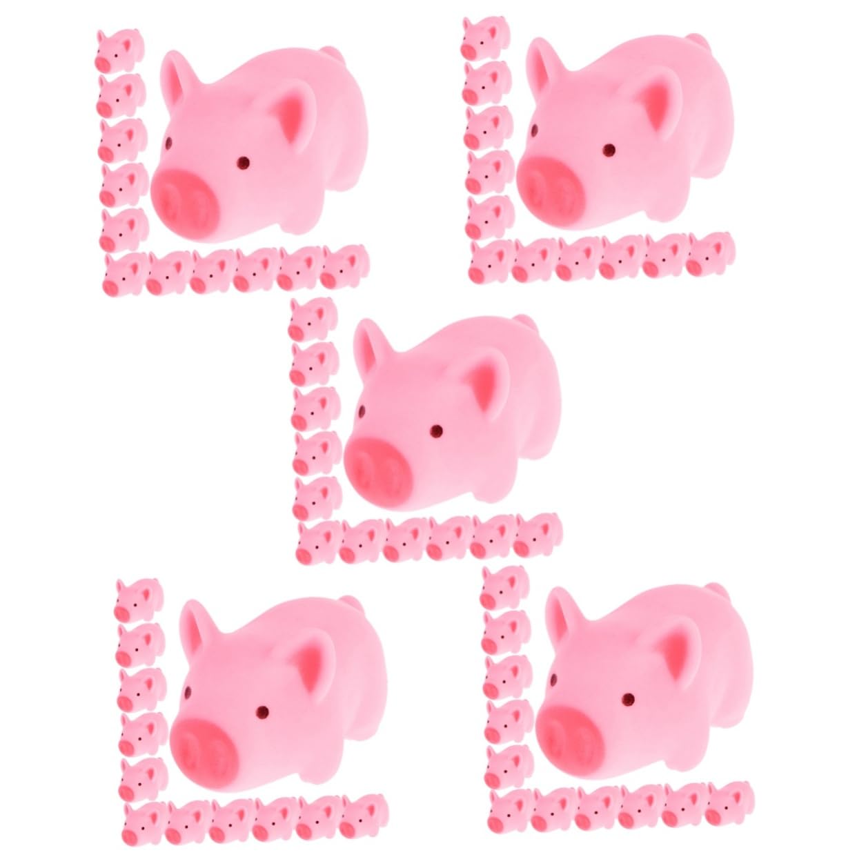 VICASKY 75 Pcs Cute Pig Shaped Bath Toys for Kids - Squeaky Plastic Bathtub Toys for Toddlers, Fun Sensory Play & Baby Bath Time Accessories