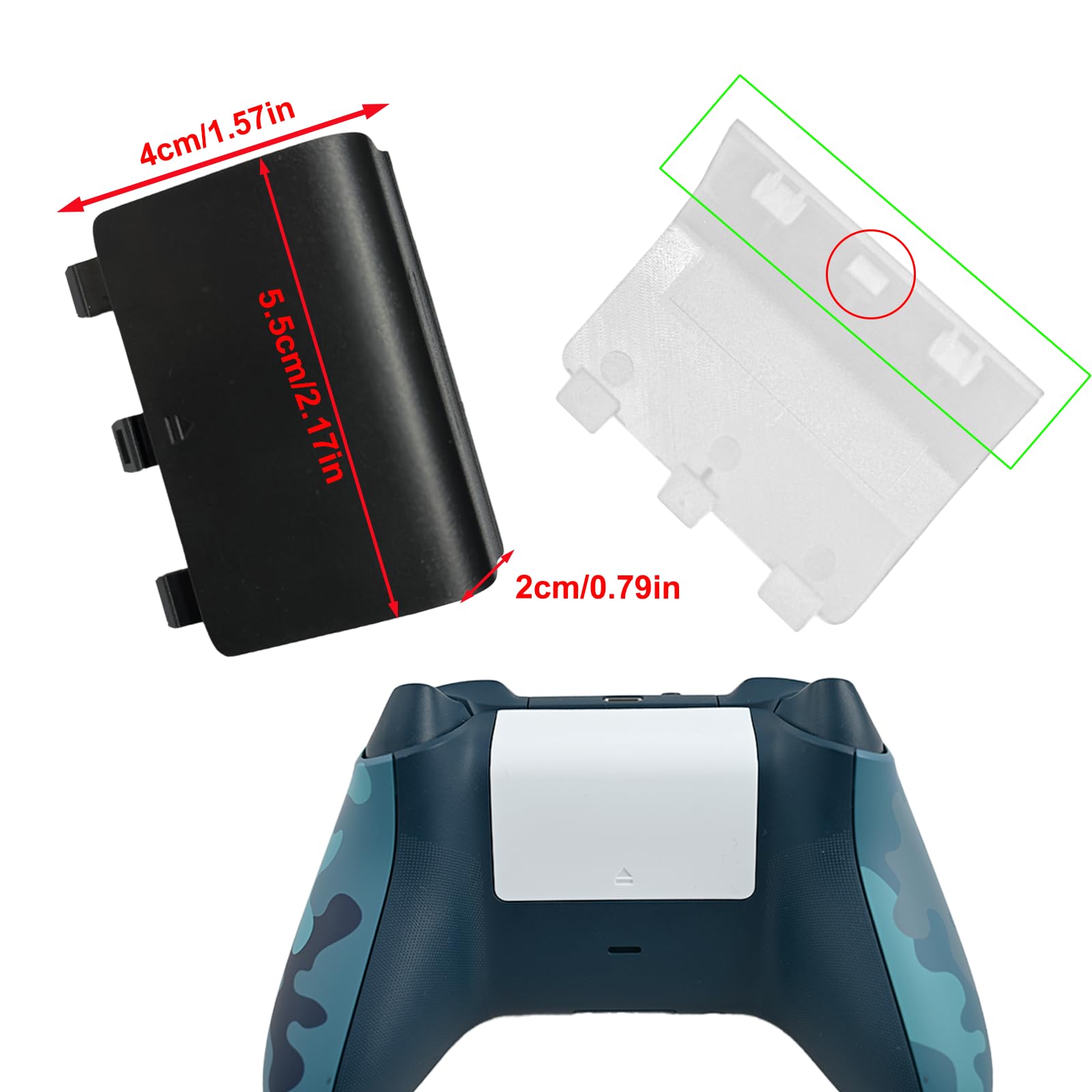 4 Pack Battery Cover for Xbox Series X/S Controller - Replacement Back Shell Cover (Not Compatible with Xbox One & One X/S) - Durable & Secure Fit for Gaming Sessions & Travel