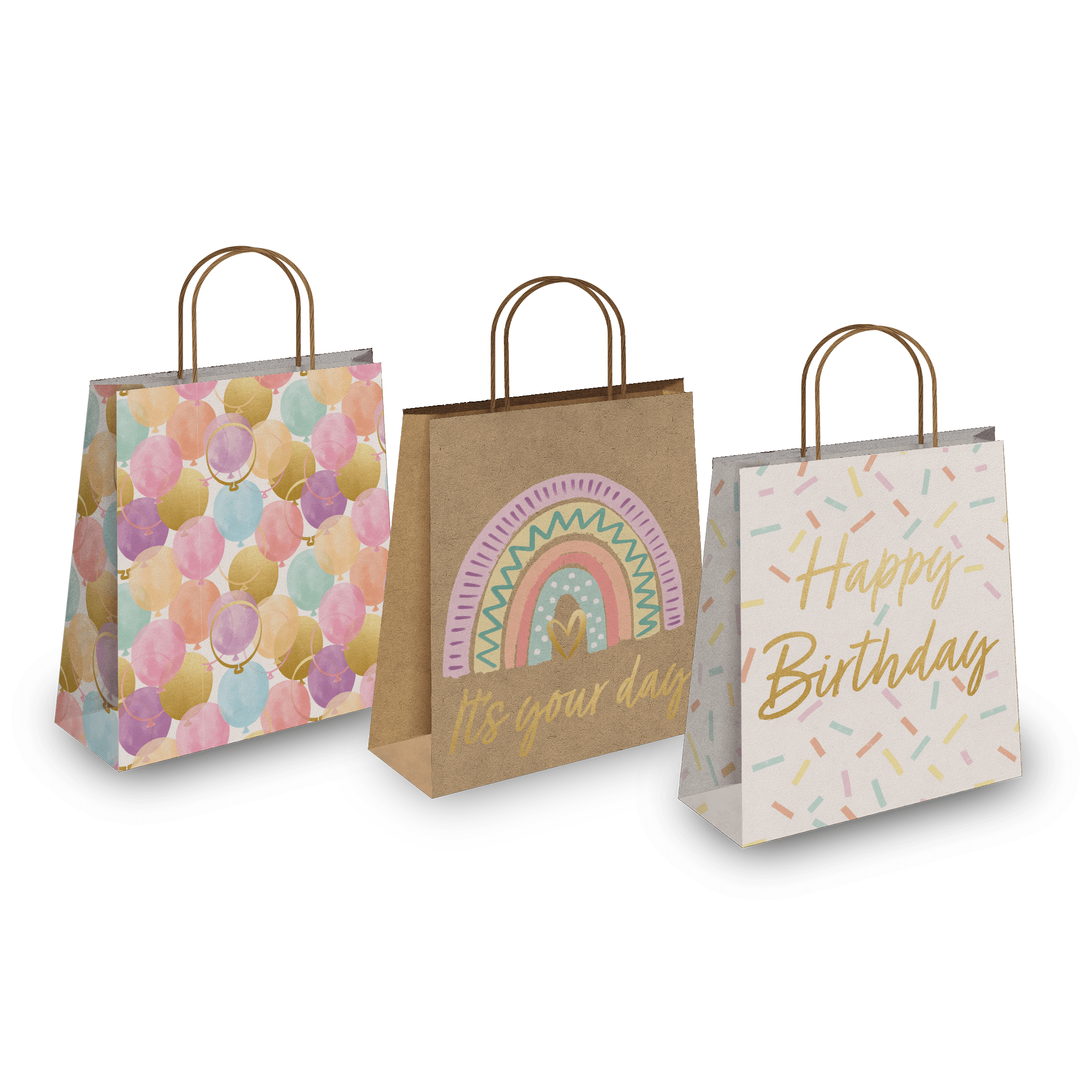 Eco-Friendly Kraft Birthday Gift Bags - 10.5x8x4.5 Inches - Bulk Party Favor Bags for Birthdays, Baby Showers & Special Occasions