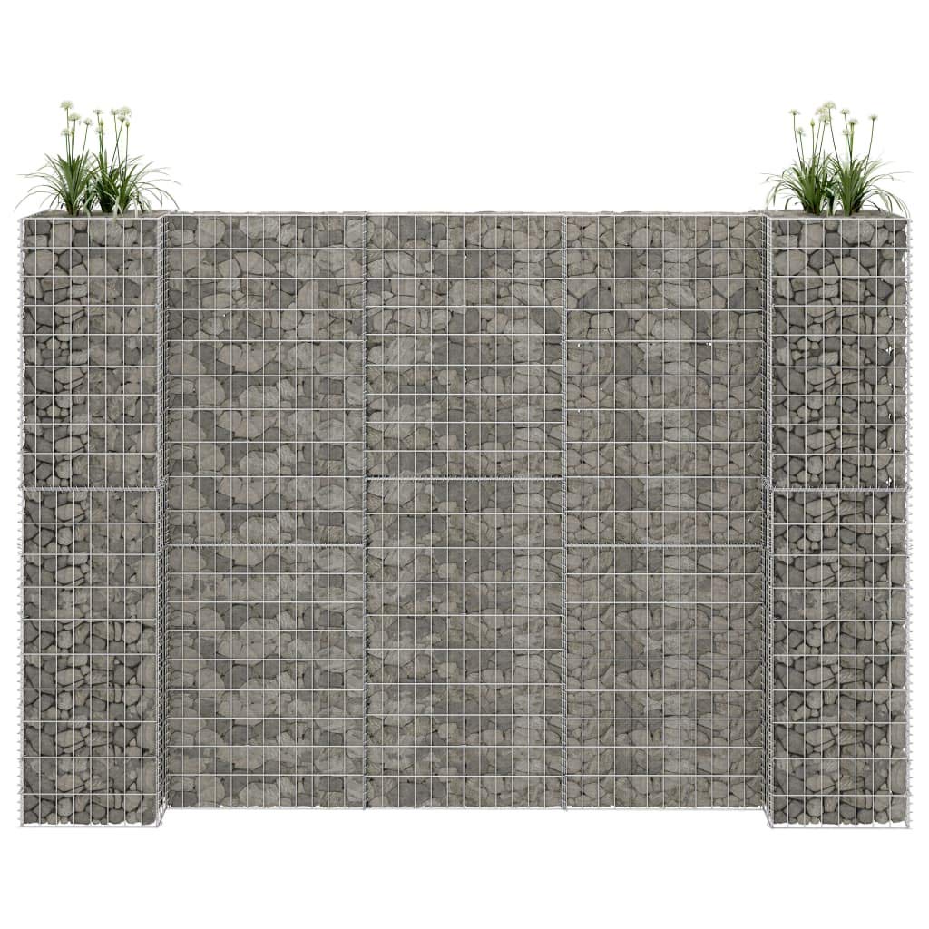 H-Shaped Gabion Planter - Heavy Duty Steel Wire Garden Baskets & Raised Beds for Outdoor Landscaping (223.6