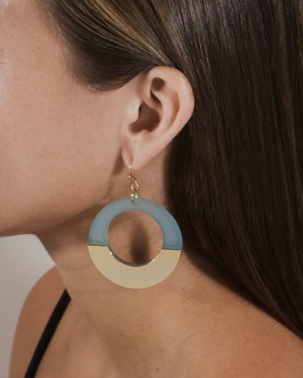 Stylish Half Resin Dangle Earrings for Women - Lightweight Boho Chic Handmade Jewelry - Perfect for Parties, Weddings & Everyday Wear