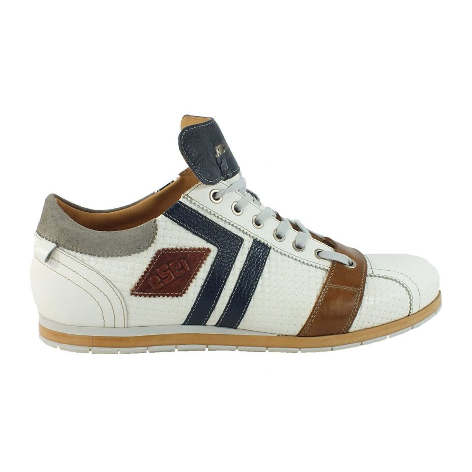 Kamo Gutsu TIFO 030 Low Top Sneakers for Men - Yuma/Bianco Color - Comfortable Casual Shoes for Walking, Running & Everyday Wear
