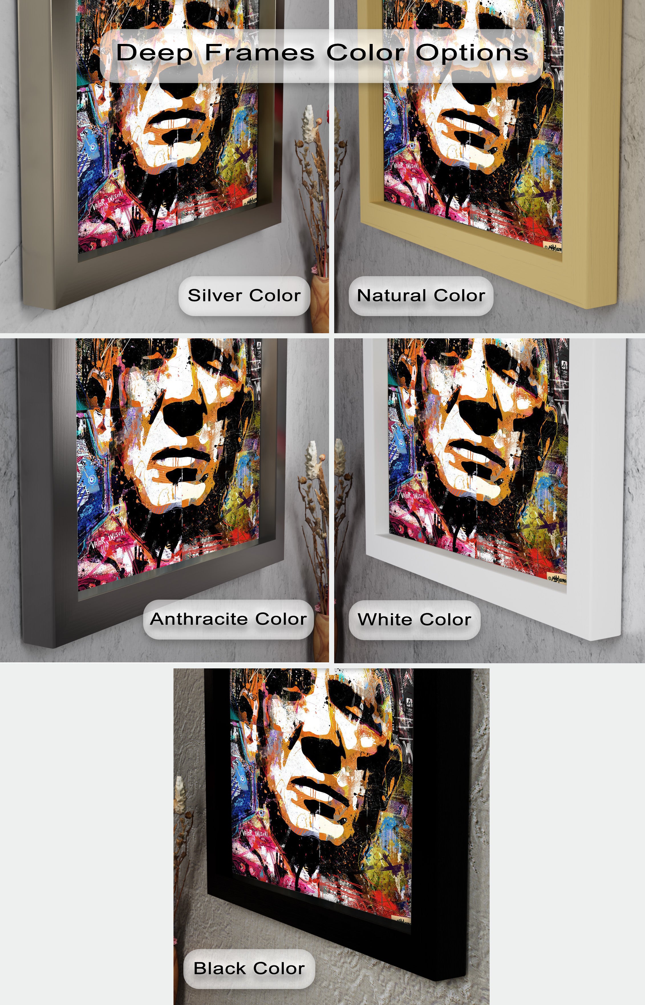 Abstract Urban Face Portrait Wall Art - Modern Pop Art Oil Painting for Living Room, Bedroom & Office Decor