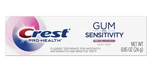 Crest Pro Health Gum and Sensitivity Toothpaste for Sensitive Teeth Relief - Soft Mint Flavor, Travel Size 0.85 oz (24g) - Pack of 6 | Gentle Dental Care for Gum Protection & Tooth Sensitivity | Perfect for Travel, Office & Daily Oral Hygiene Routine